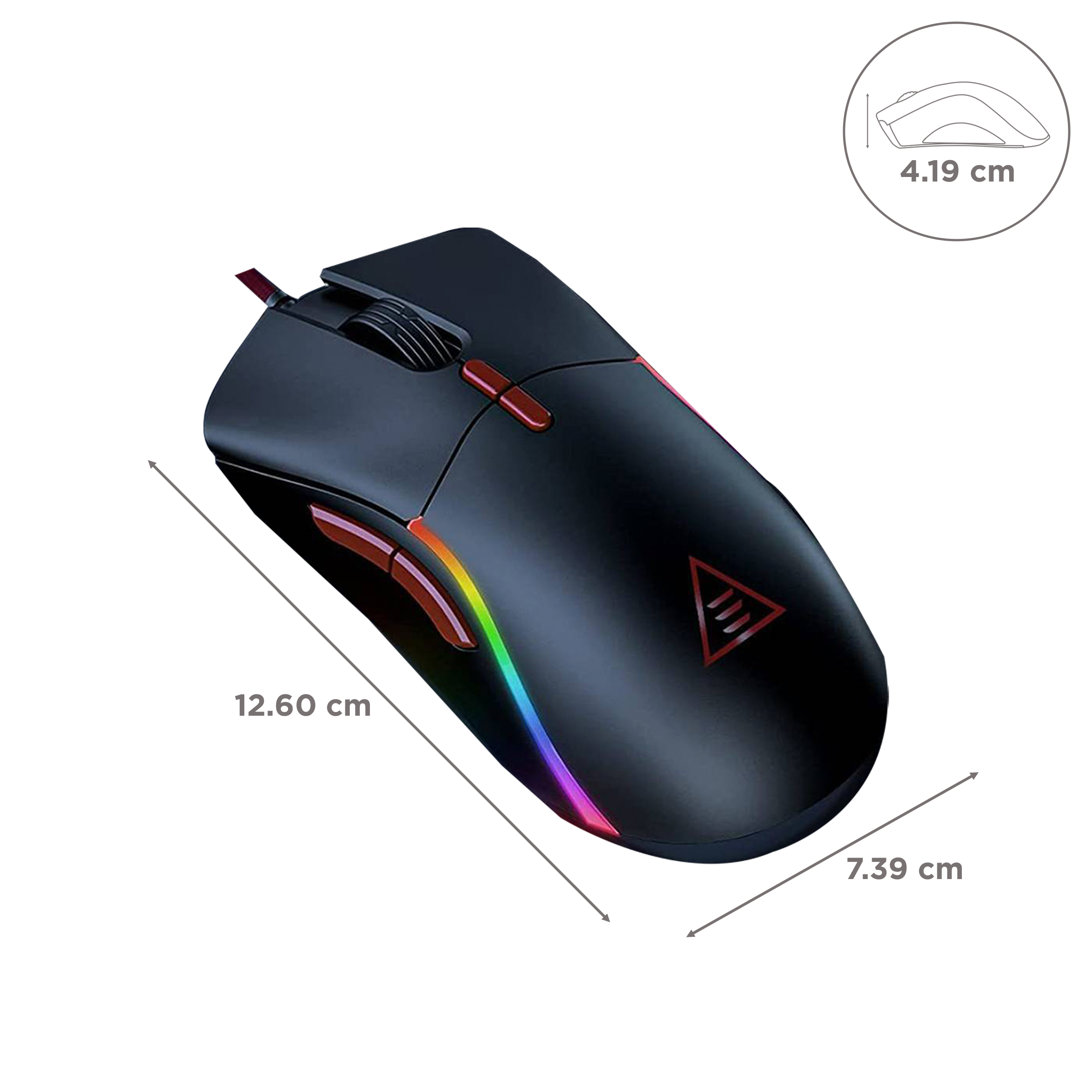 EKSA EM200 Wired Optical Gaming Mouse (12000 DPI Adjustable, Ergonomic Design, Black)_3