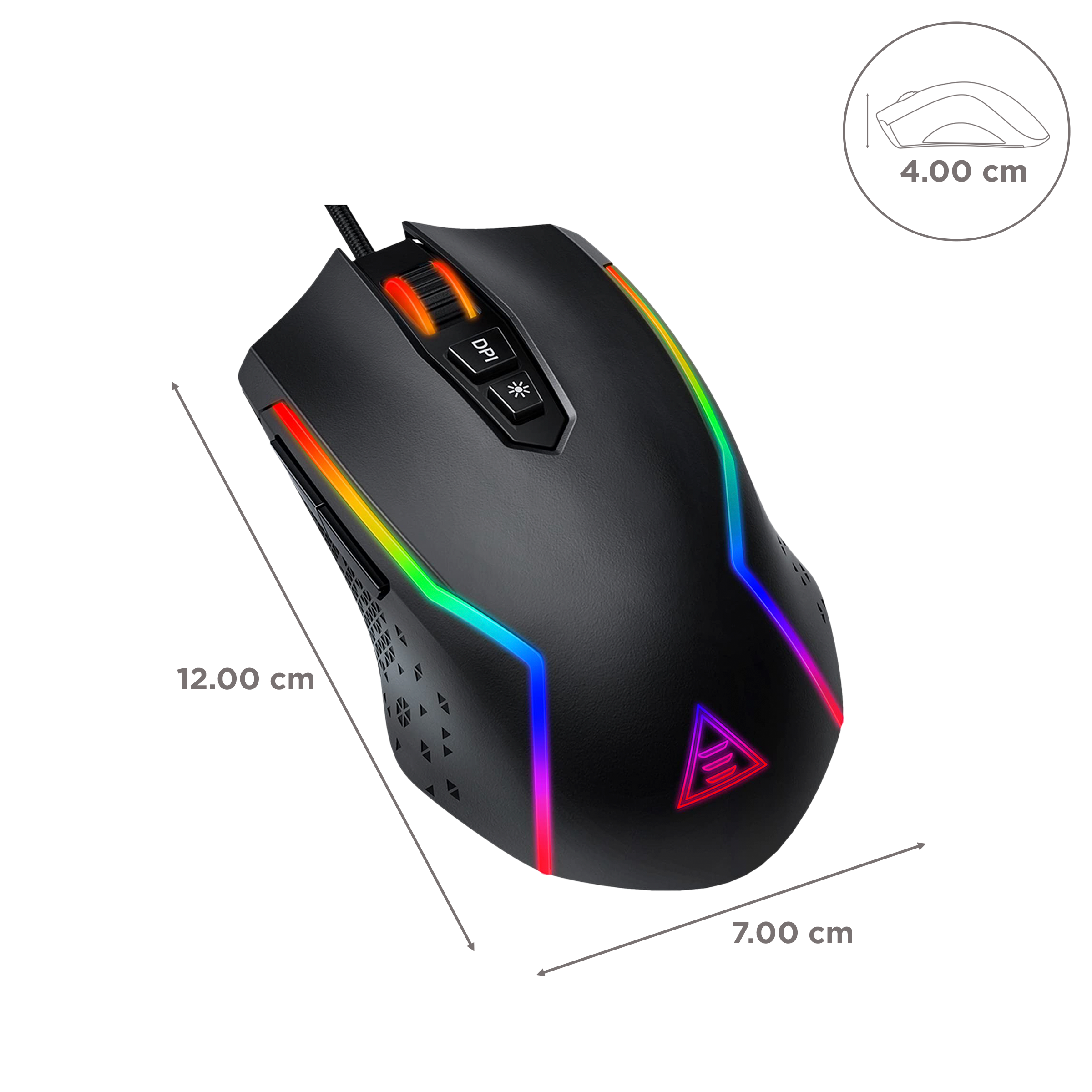 EKSA EM100 Wired Optical Gaming Mouse (8000 DPI Adjustable, Ergonomic Design, Black) EKSA EM100 Wired Optical Gaming Mouse (8000 DPI Adjustable, Ergonomic Design, Black)_3