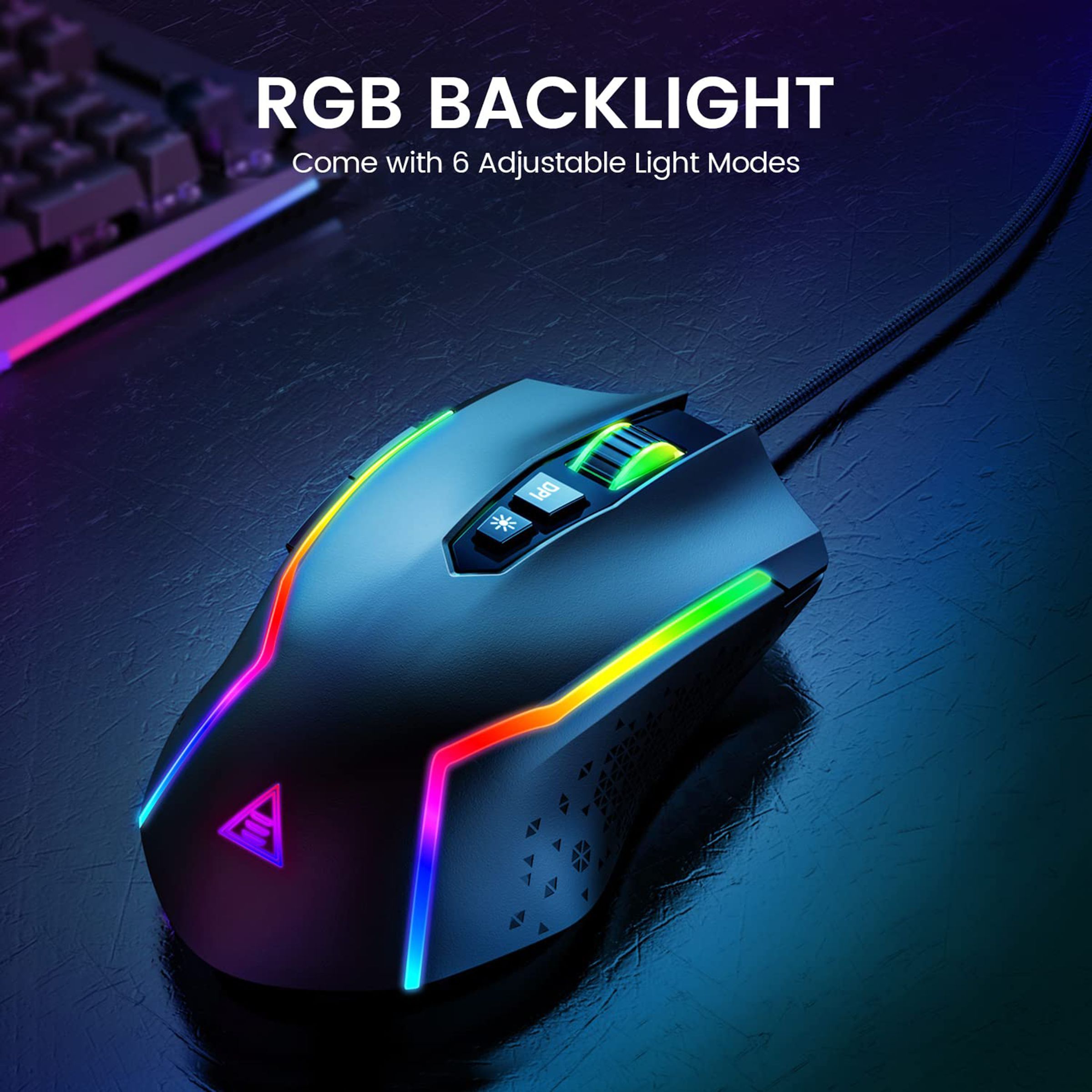 EKSA EM100 Wired Optical Gaming Mouse (8000 DPI Adjustable, Ergonomic Design, Black) EKSA EM100 Wired Optical Gaming Mouse (8000 DPI Adjustable, Ergonomic Design, Black)_5