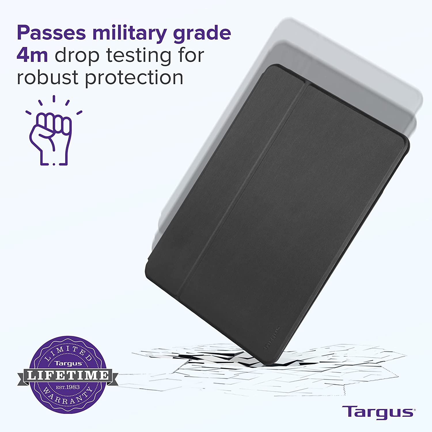 Targus Click-In Polyurethane, TPU Flip Cover for Apple iPad 10.2 Inch (7th, 8th, 9th Gen), iPad Air 10.5 Inch, iPad Pro 10.5 Inch (Integrated Holder for Apple Pencil, Black)_9