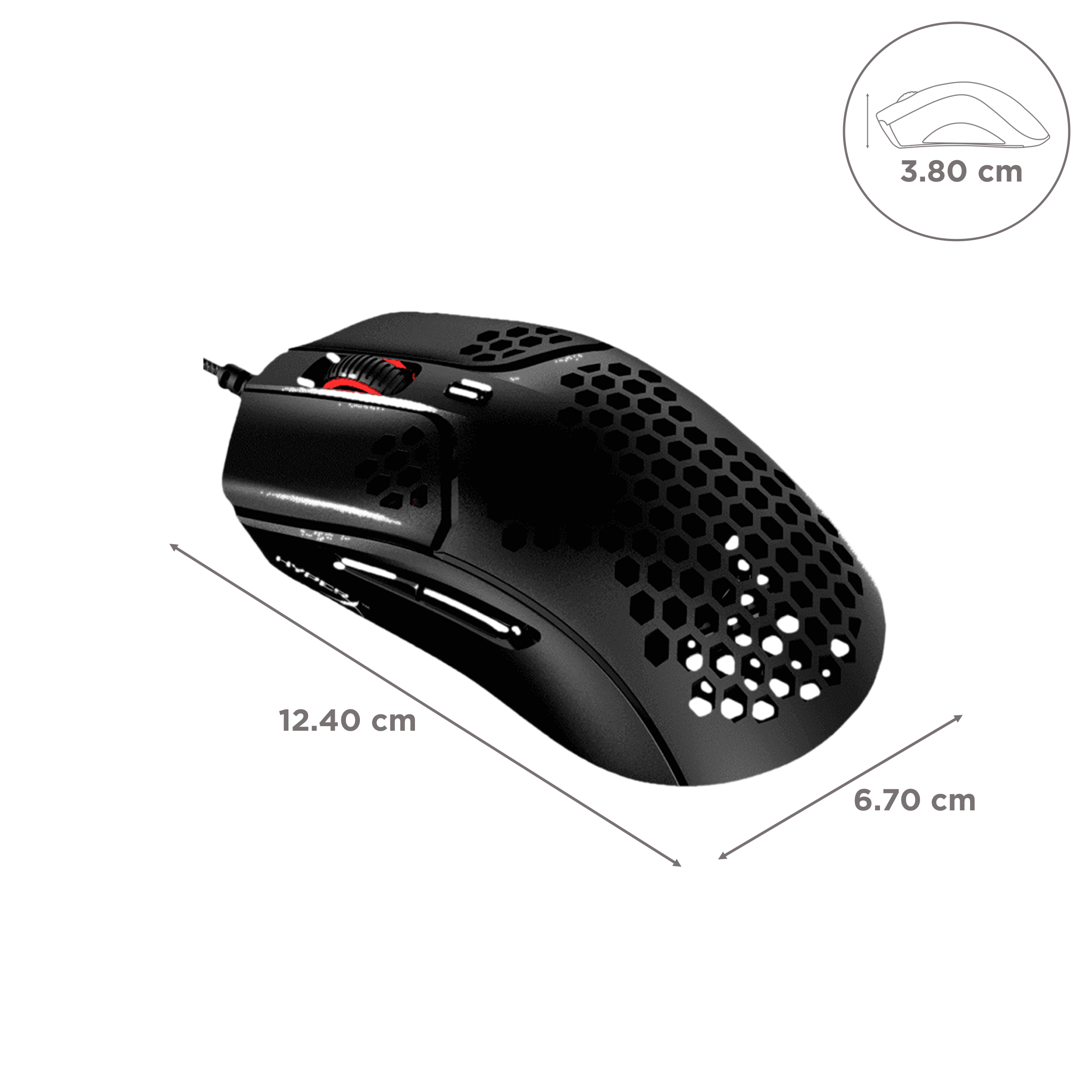 HyperX Pulsefire Haste Wired Optical Gaming Mouse with Customizable Buttons (16000 DPI, Ultra-Light Hex Shell Design, Black) HyperX Pulsefire Haste Wired Optical Gaming Mouse with Customizable Buttons (16000 DPI, Ultra-Light Hex Shell Design, Black)_3