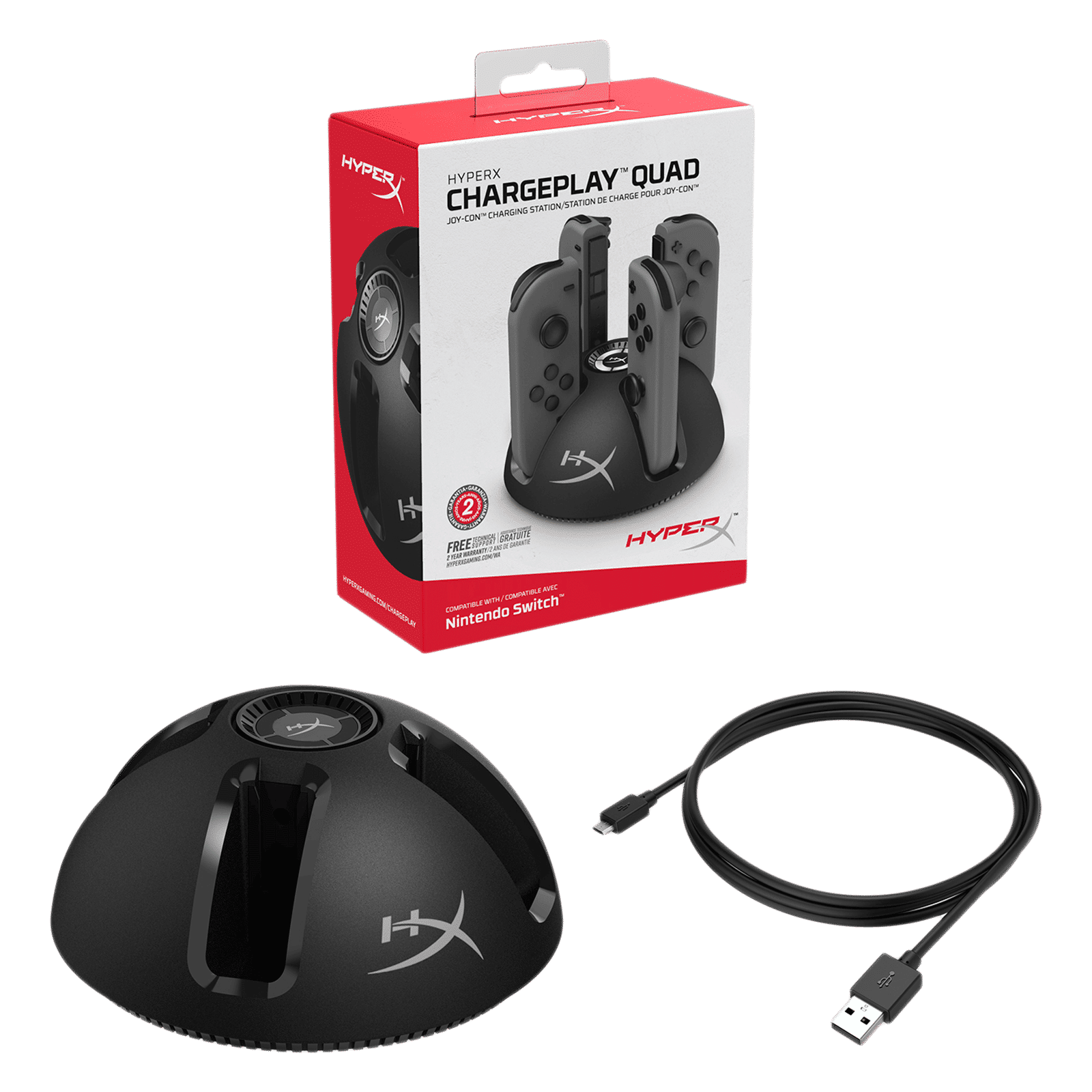 HyperX ChargePlay Joy Con Charging Station For Nintendo Switch (4 Port, 4P5M7AA, Black)_2