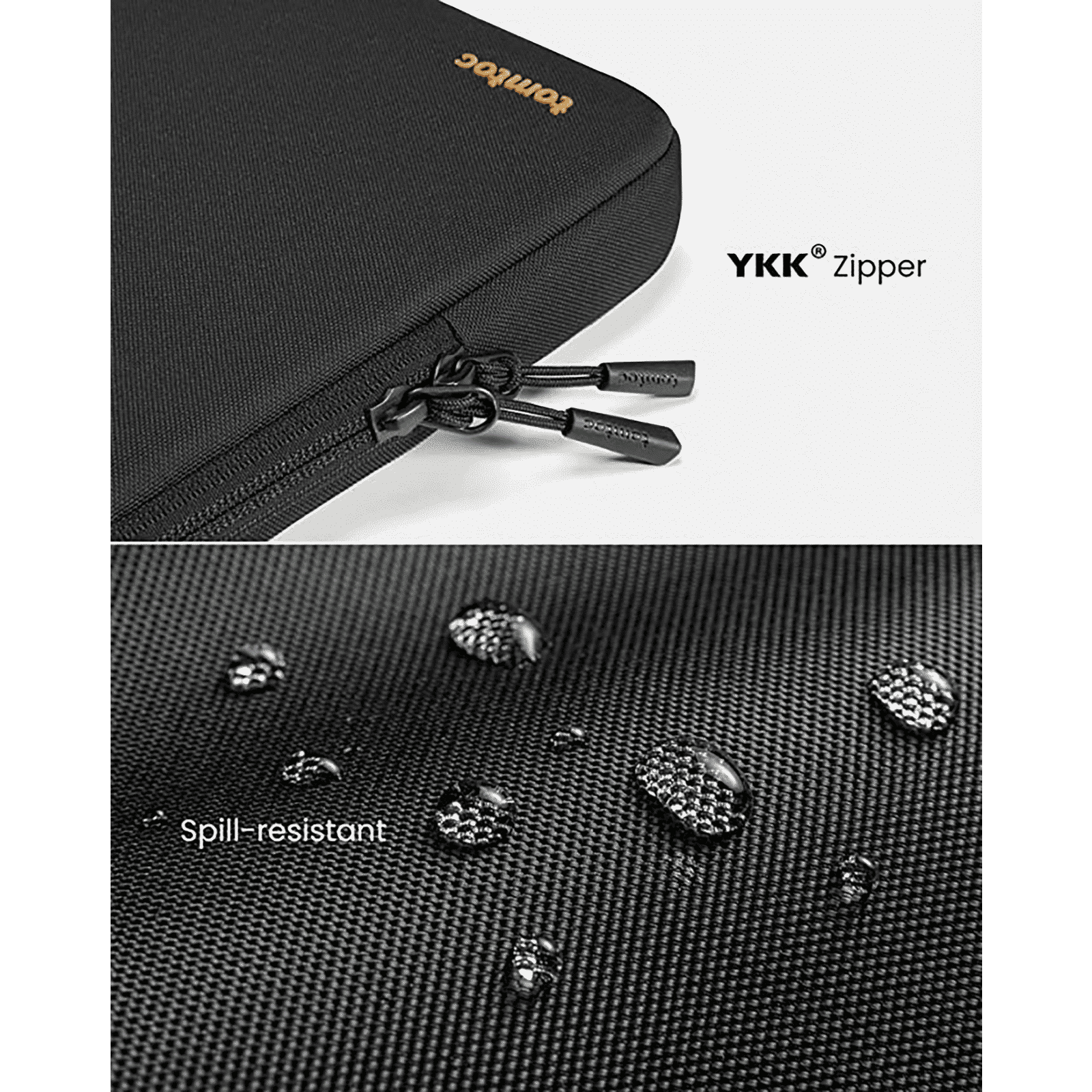 tomtoc Defender Recycled Fabrics Laptop Sleeve for 13.5, 14 & 14.4 Inch Laptop (Water Resistant, Black)_10
