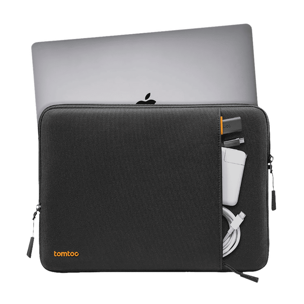 tomtoc Defender Recycled Fabrics Laptop Sleeve for 13.5, 14 & 14.4 Inch Laptop (Water Resistant, Black)_15