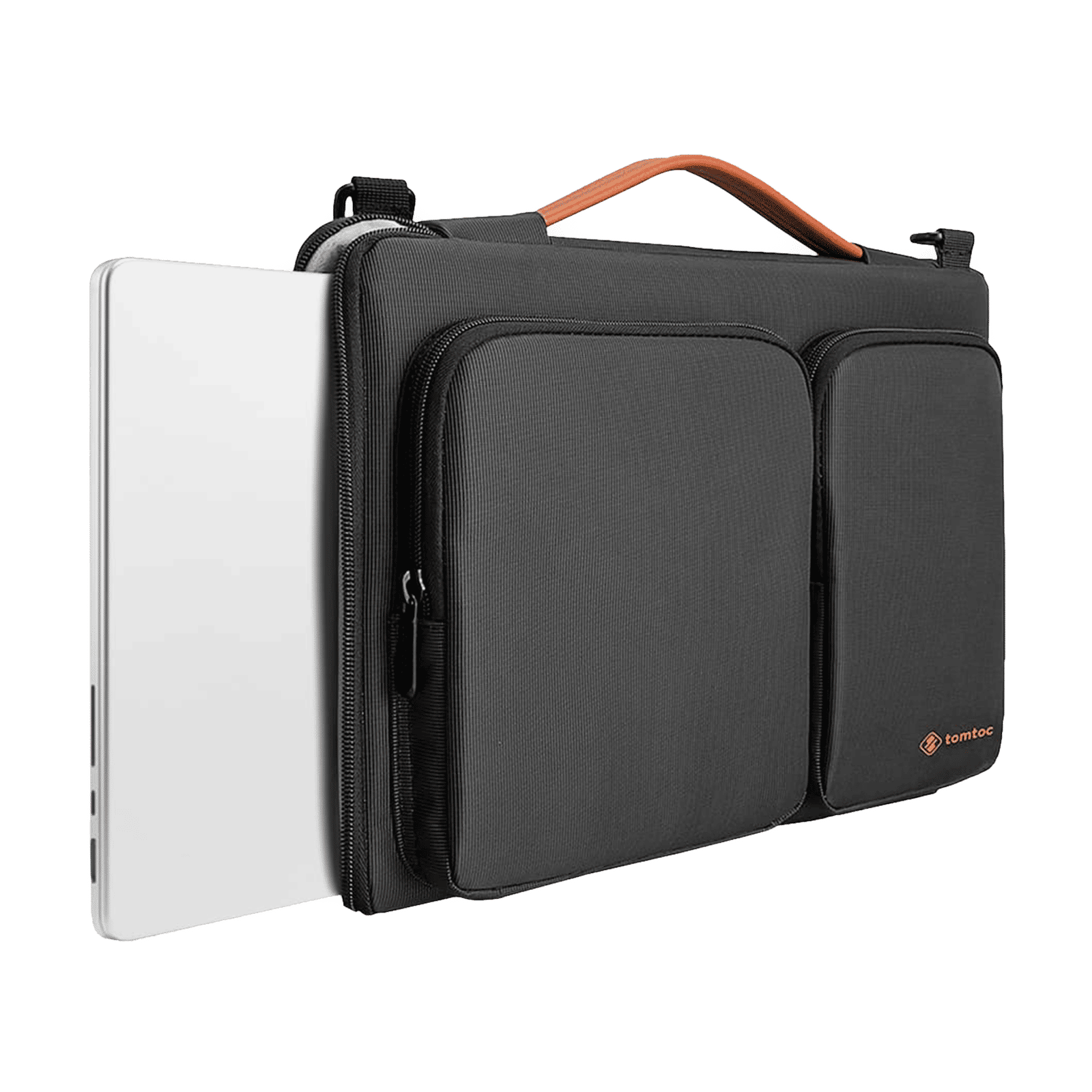 tomtoc Defender Polyester Laptop Sling Bag for 13.5, 14 & 14.4 Inch Laptop (Water Resistant, Black)_10