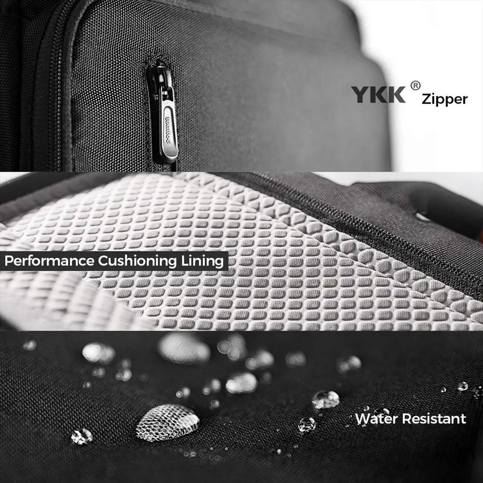 tomtoc Defender Fabric Laptop Sling Bag for 16 Inch Laptop (Water Repellent, Black)_10