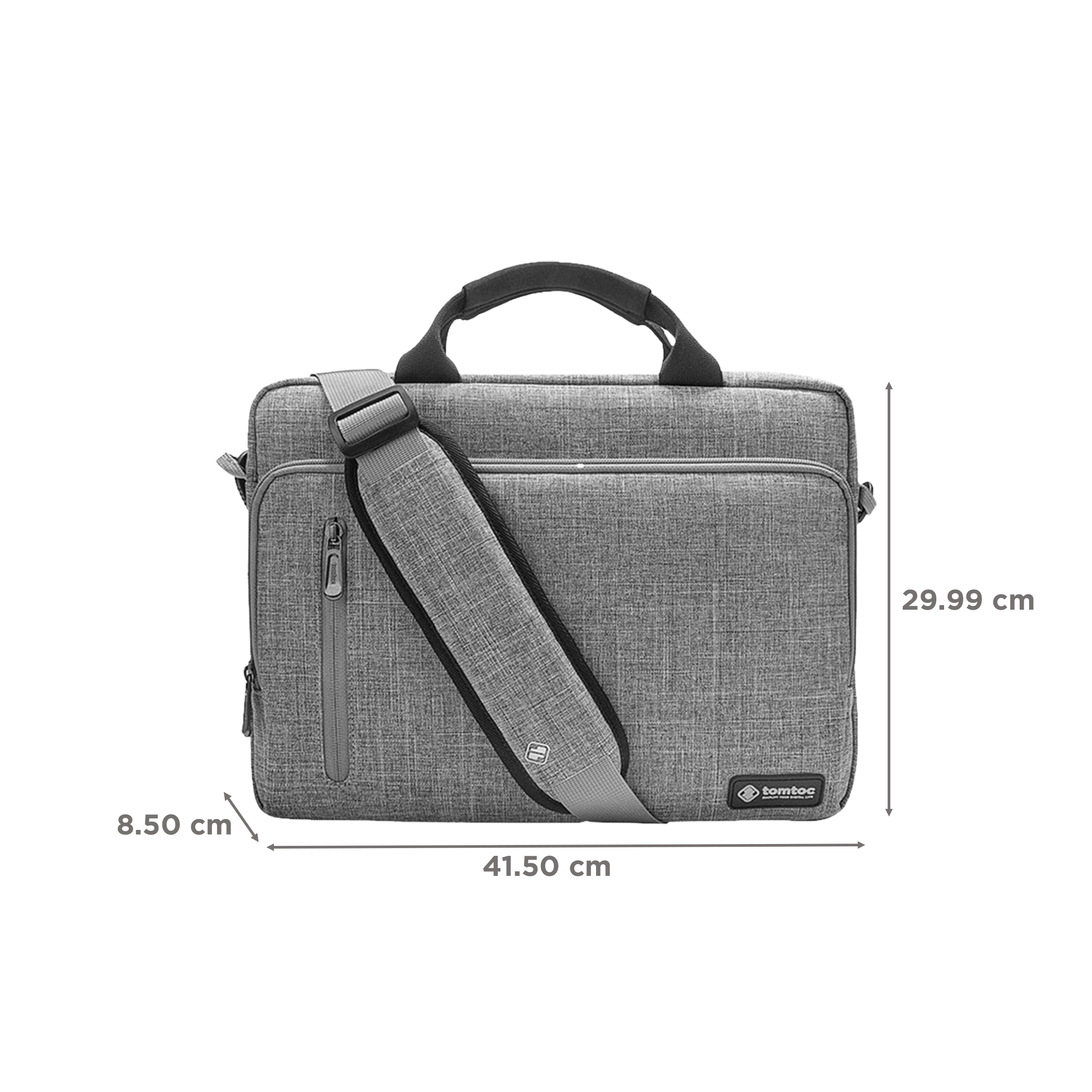 tomtoc Defender Fabric Laptop Sling Bag for 16 Inch Laptop (Water Repellent, Grey)_2