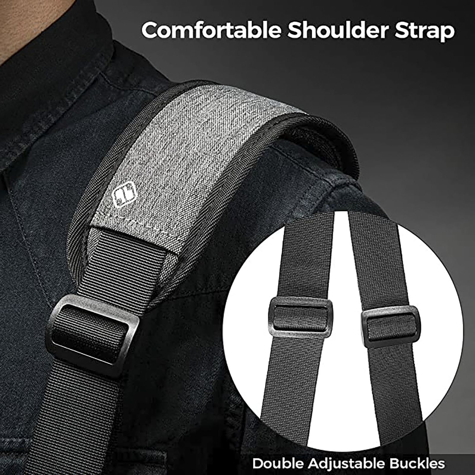 tomtoc Defender Fabric Laptop Sling Bag for 16 Inch Laptop (Water Repellent, Grey)_6