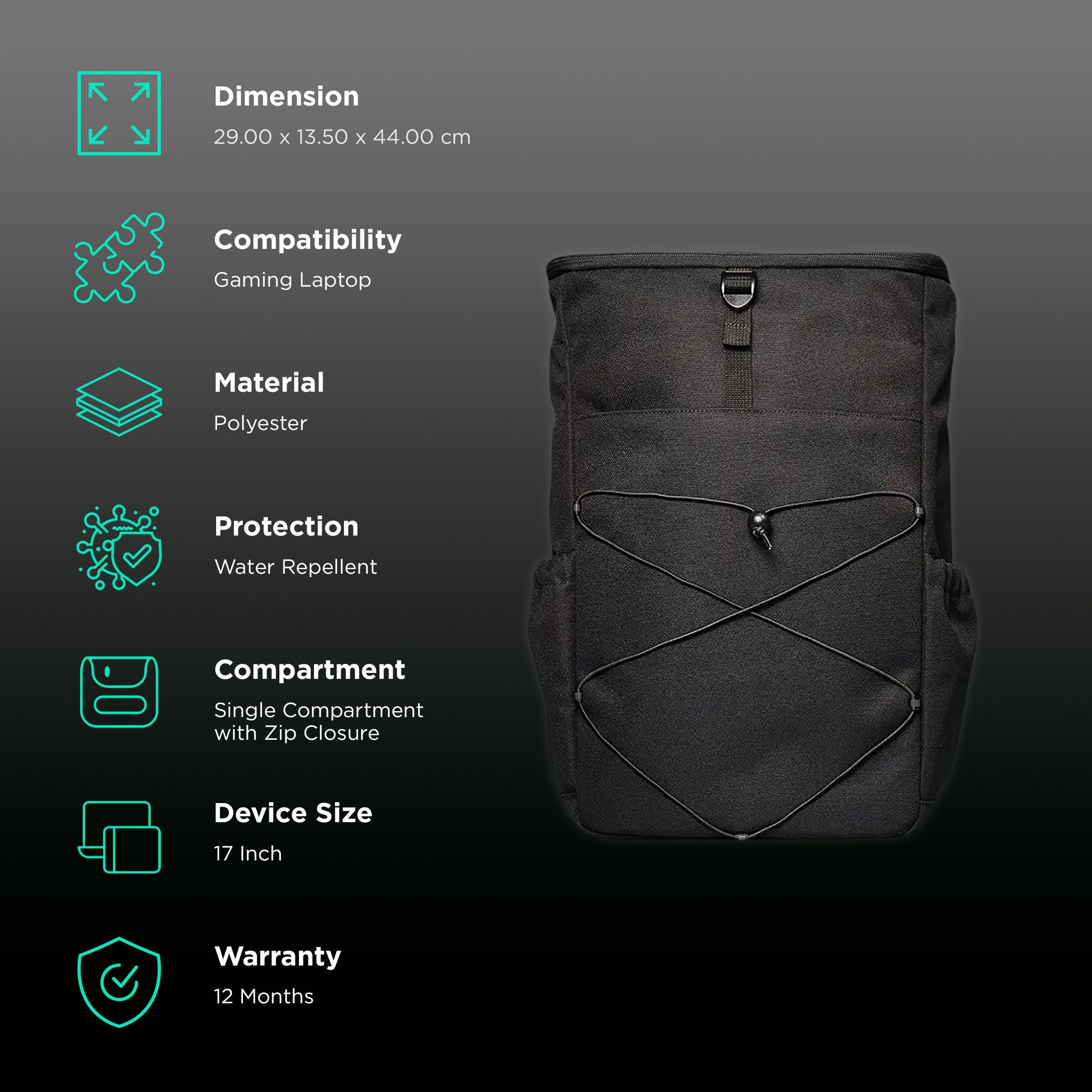 ASUS TUF Gaming VP5700 Polyester Laptop Backpack for 17 Inch Laptop (Water Repellent, Black) ASUS TUF Gaming VP5700 Polyester Laptop Backpack for 17 Inch Laptop (Water Repellent, Black)_2