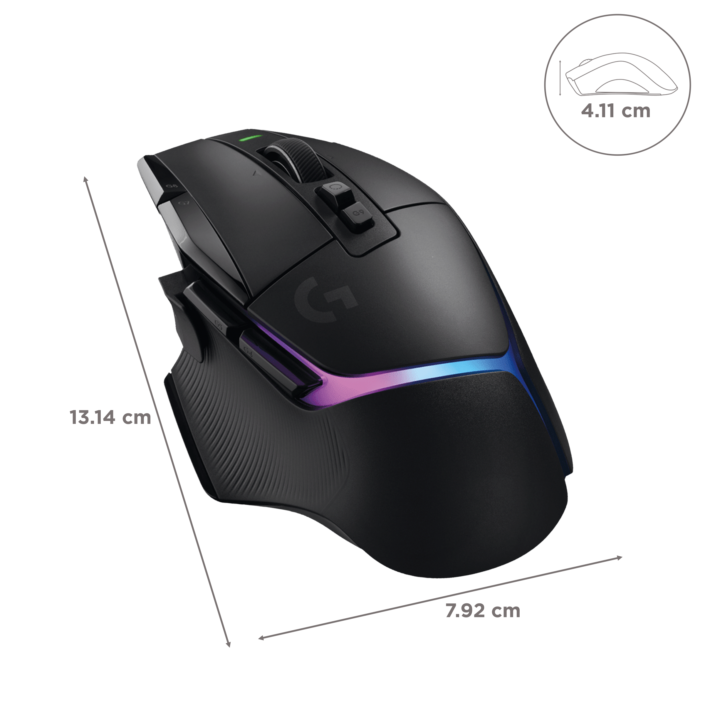 logitech G502 X Plus Rechargeable Wireless Optical Gaming Mouse (25600 DPI Adjustable, Dual-Mode Scroll Wheel, Black)_3