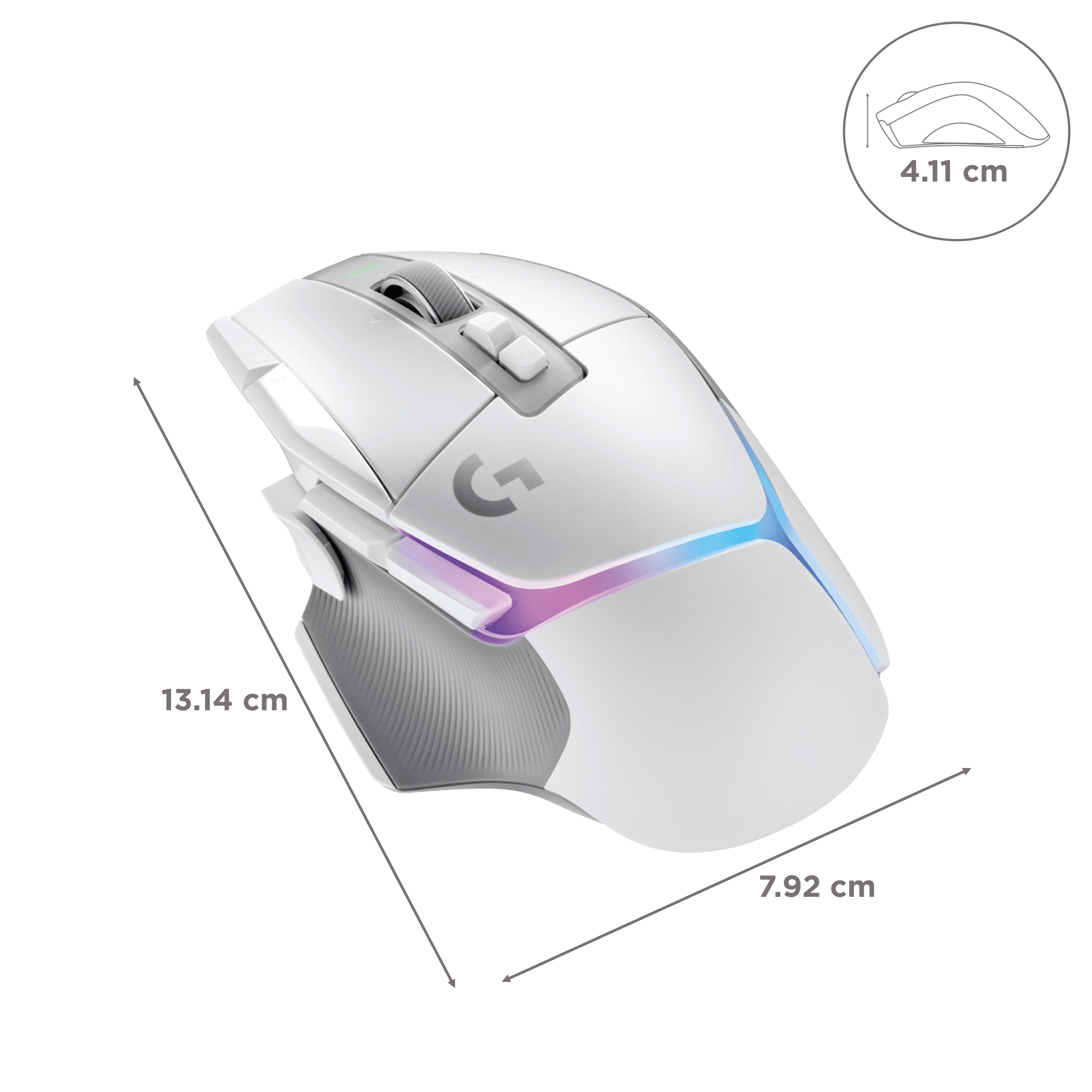 logitech G502 X Plus Rechargeable Wireless Optical Gaming Mouse (25600 DPI(Adjustable), Dual-Mode Scroll Wheel, White)_3