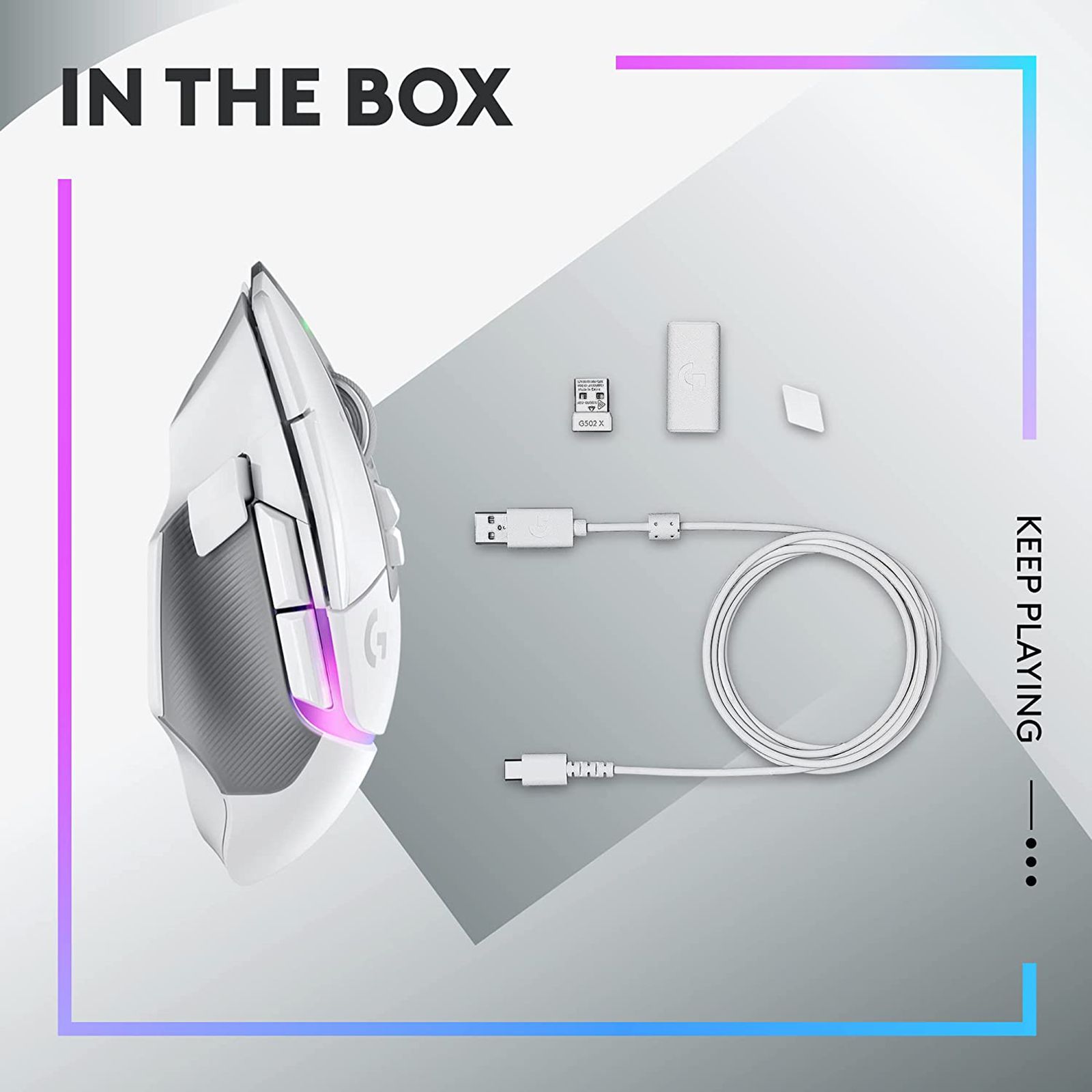 logitech G502 X Plus Rechargeable Wireless Optical Gaming Mouse (25600 DPI(Adjustable), Dual-Mode Scroll Wheel, White)_7