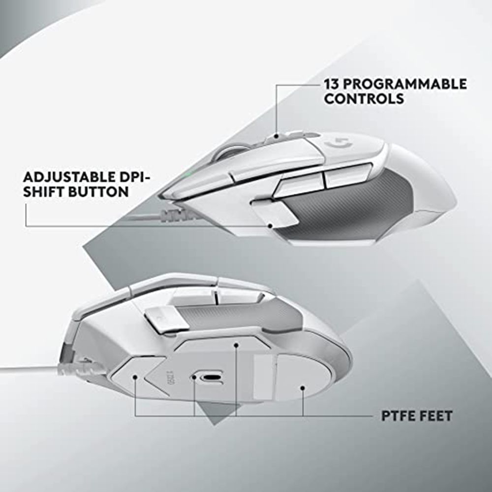 logitech G502 X Wired Optical Gaming Mouse (25600 DPI Adjustable, Dual-Mode Scroll Wheel, White) logitech G502 X Wired Optical Gaming Mouse (25600 DPI Adjustable, Dual-Mode Scroll Wheel, White)_12