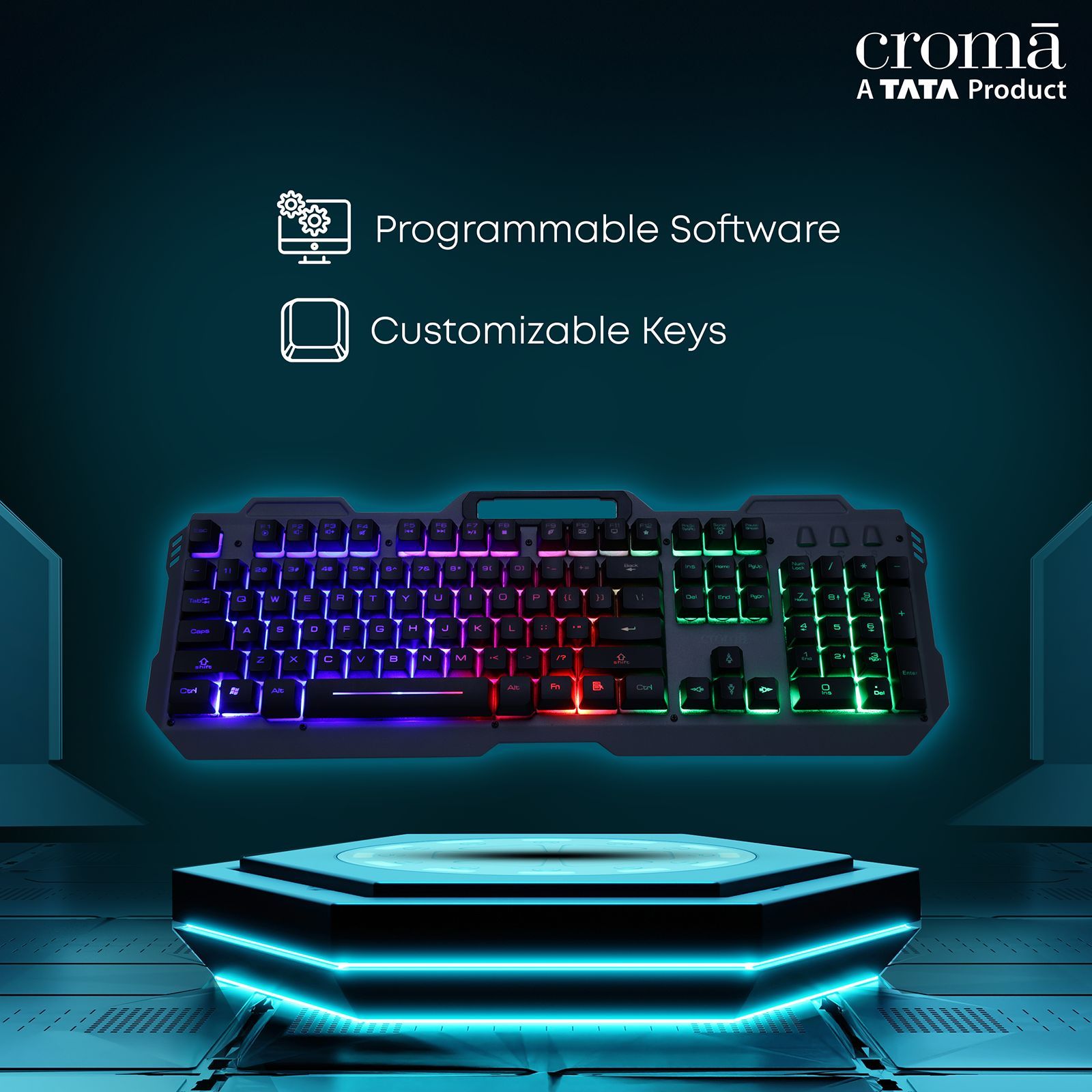Croma Wired Gaming Keyboard & Mouse Combo (104 Keys, 7200 DPI, Ergonomic Design, Black)_11