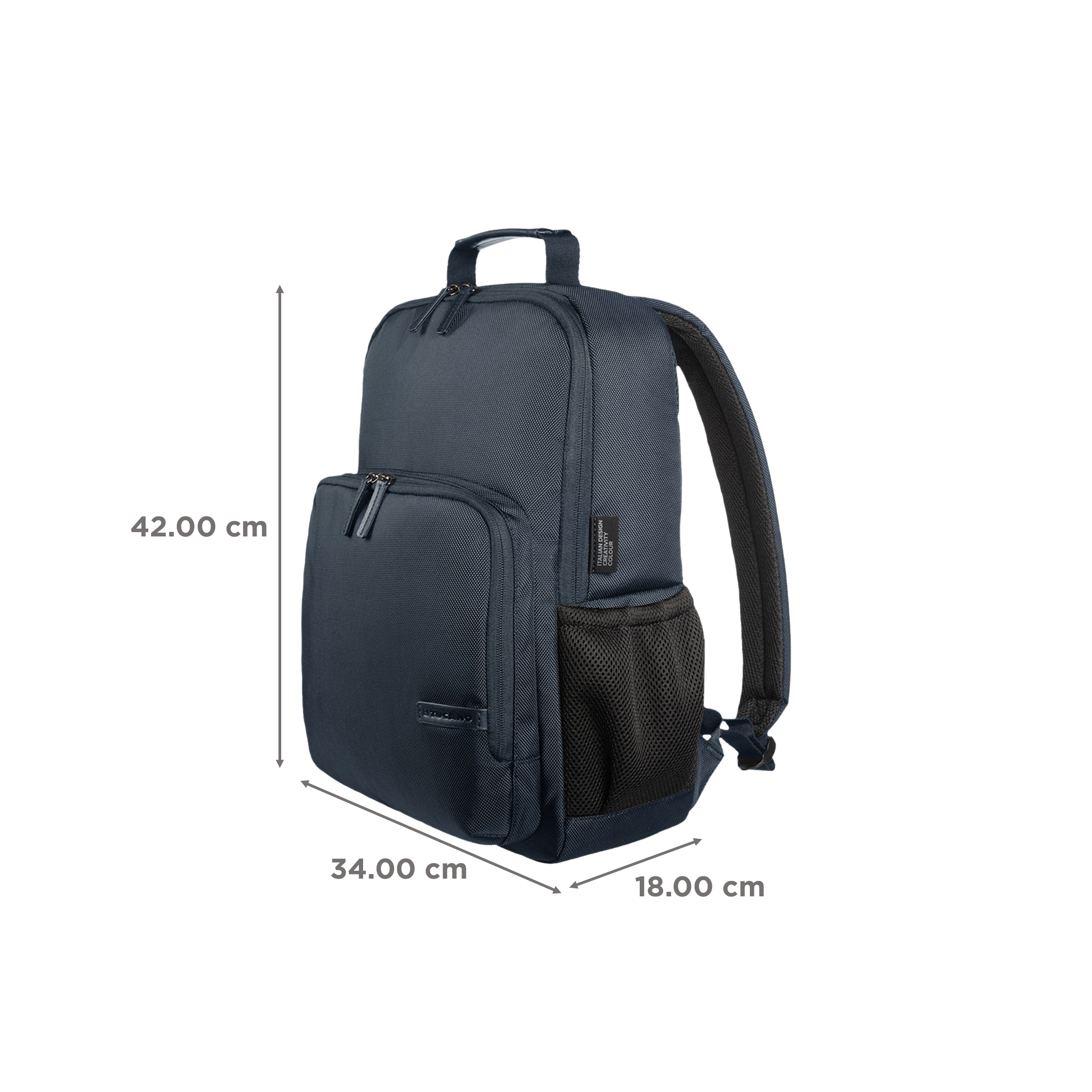 TUCANO Free & Busy Polyurethane Leather Laptop Backpack for 15.6 & 16 Inch Laptop (Trolley Strap, Blue)_3