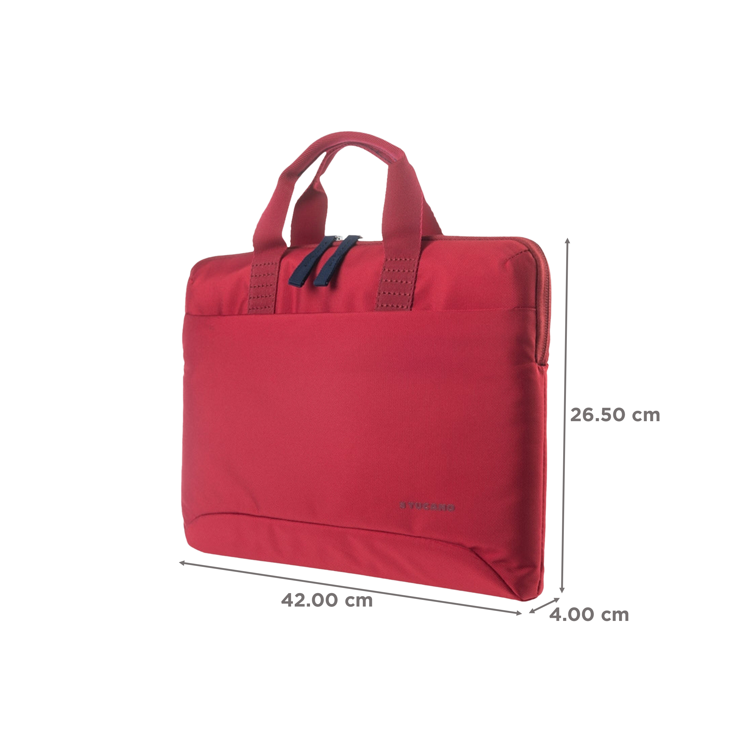 TUCANO Smilza Recycled Plastic, Neoprene Laptop Sleeve for 15.6 & 16 Inch Laptop (Super Slim, Red)_2