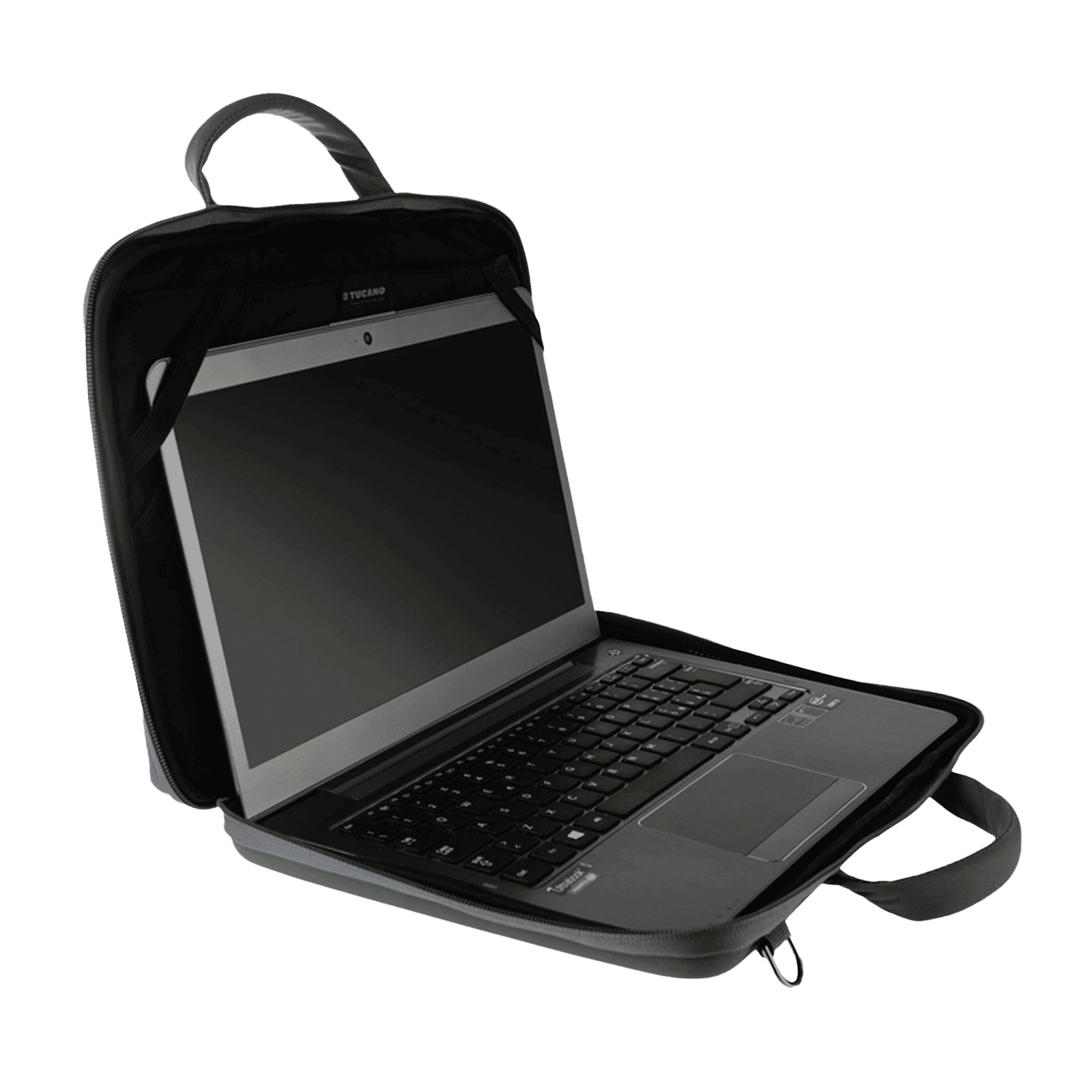 TUCANO Darkolor Recycled Plastic Laptop Sleeve for 13 & 14 Inch Laptop (Semi-Rigid Back Panel, Black)_4