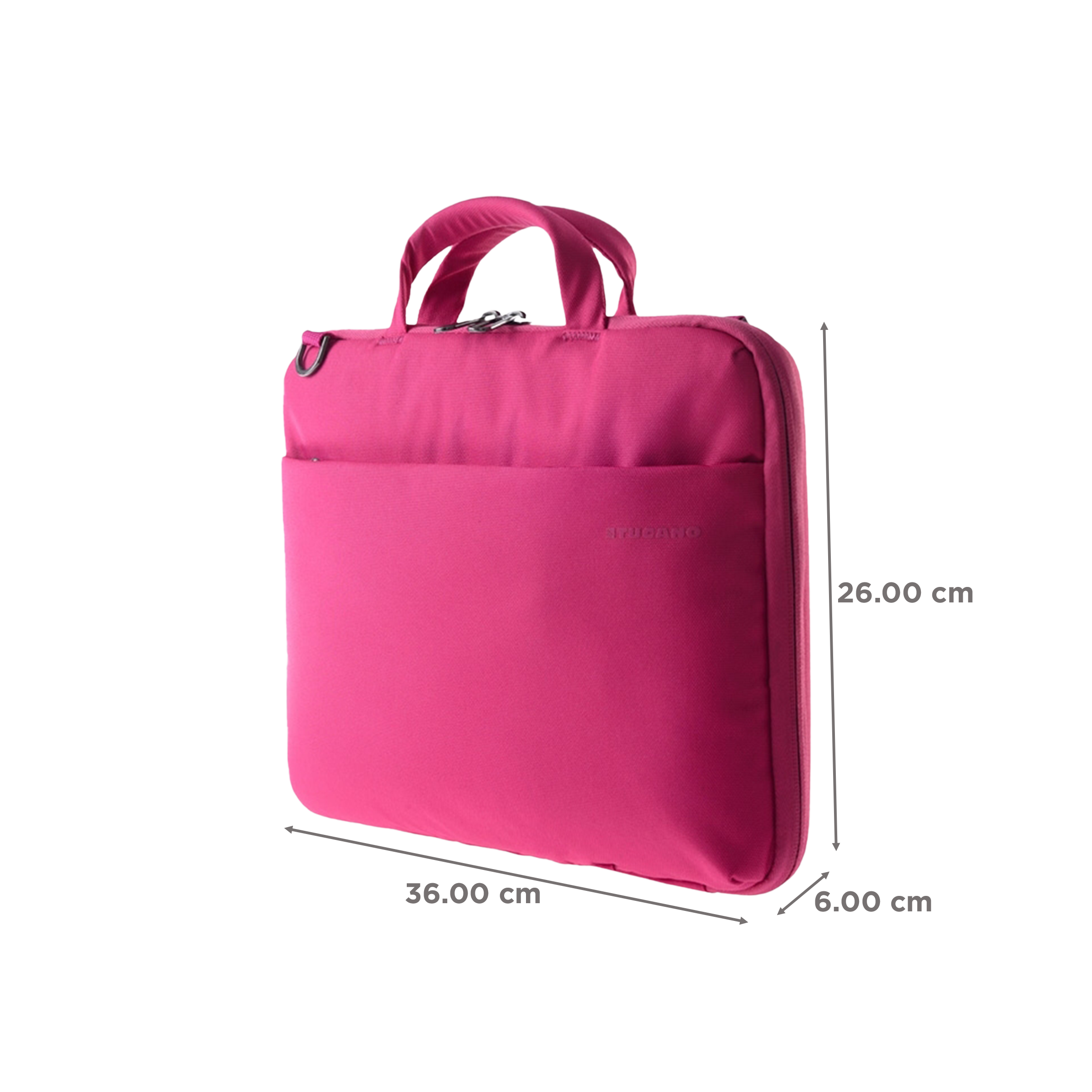 TUCANO Darkolor Recycled Plastic Laptop Sleeve for 13 & 14 Inch Laptop (Semi-Rigid Back Panel, Fuchsia)_2