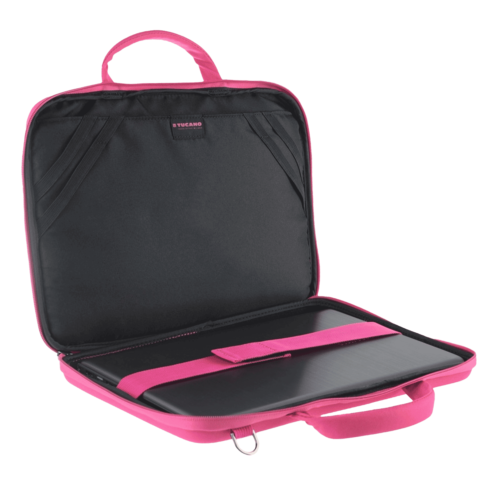 TUCANO Darkolor Recycled Plastic Laptop Sleeve for 13 & 14 Inch Laptop (Semi-Rigid Back Panel, Fuchsia)_4