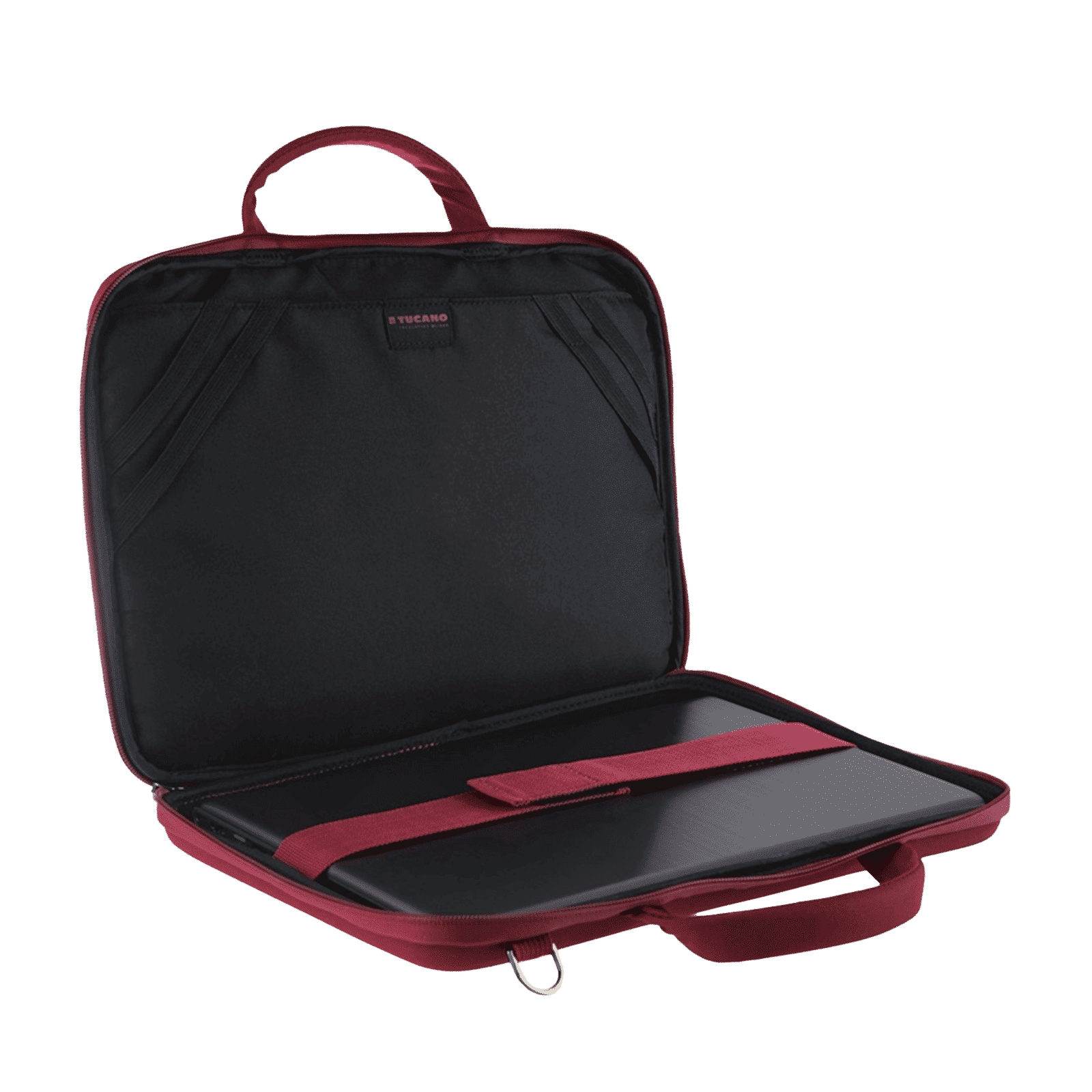 TUCANO Darkolor Recycled Plastic Laptop Sleeve for 13 & 14 Inch Laptop (Semi-Rigid Back Panel, Red)_2