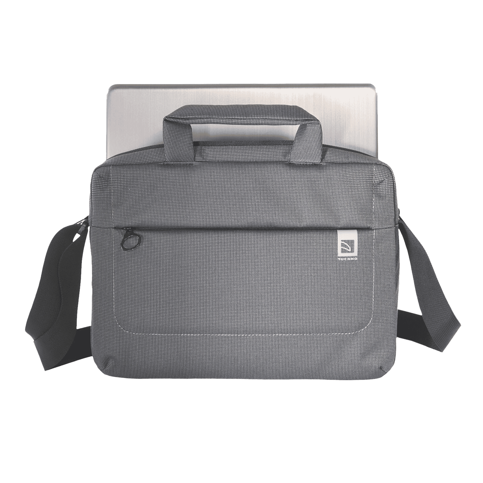 TUCANO Loop Recycled Plastic Laptop Sling Bag for 13 & 14 Inch Laptop (Trolley Strap, Black)_12