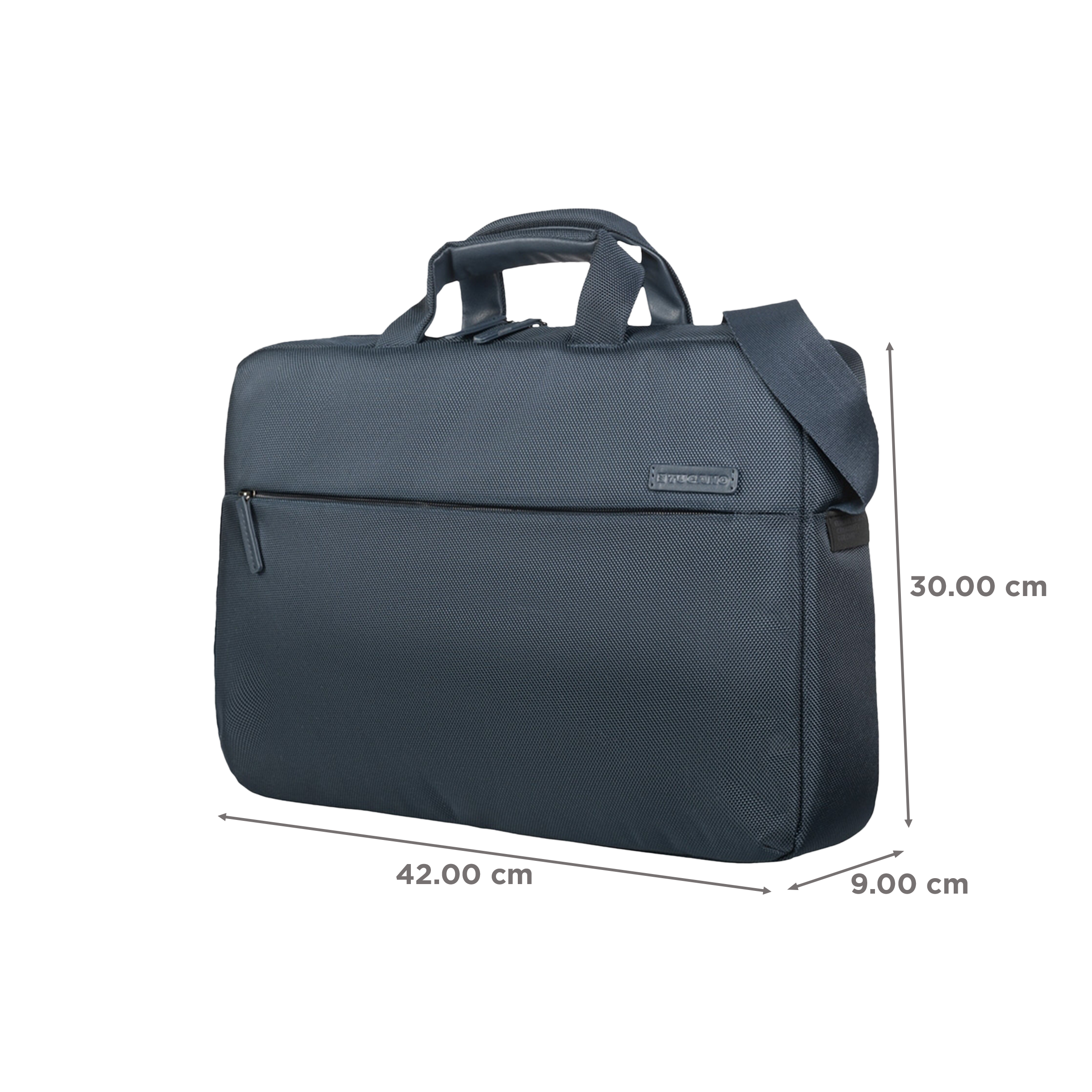 TUCANO Free & Busy Polyurethane Leather Laptop Sling Bag for 15.6 & 16 Inch Laptop (Trolley Strap, Blue)_2