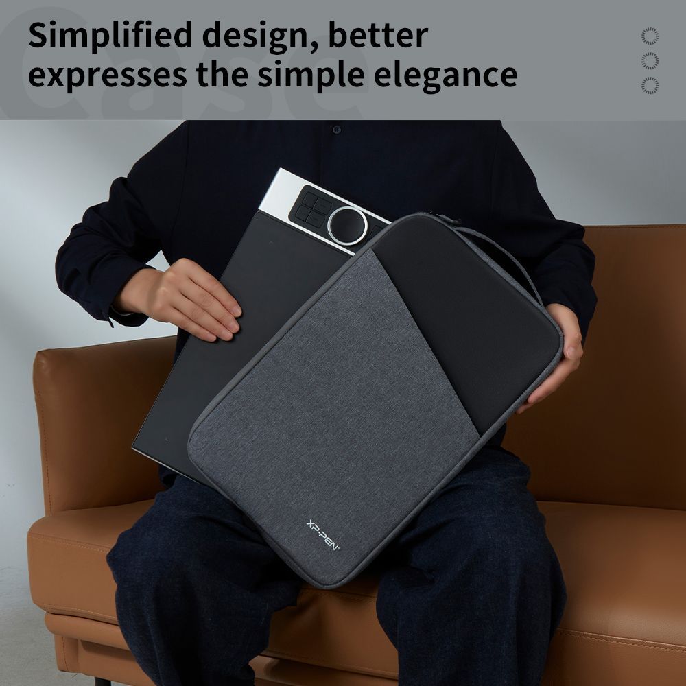 XPPen ACJ03 Polyester Sleeve for 12, 13.3, 15.6, 16 Inch Tablets (Waterproof & Shockproof, Grey)_11