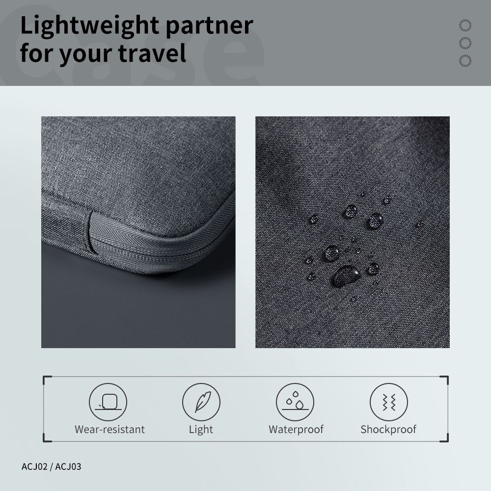 XPPen ACJ03 Polyester Sleeve for 12, 13.3, 15.6, 16 Inch Tablets (Waterproof & Shockproof, Grey)_10