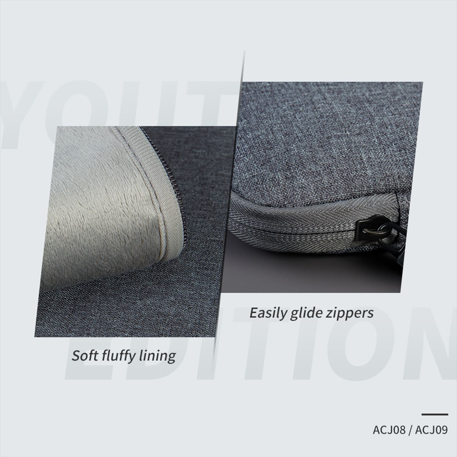 XPPen ACJ09 Polyester Sleeve for 10x6 Inch Tablets (Soft Fluffy Lining, Grey)_5