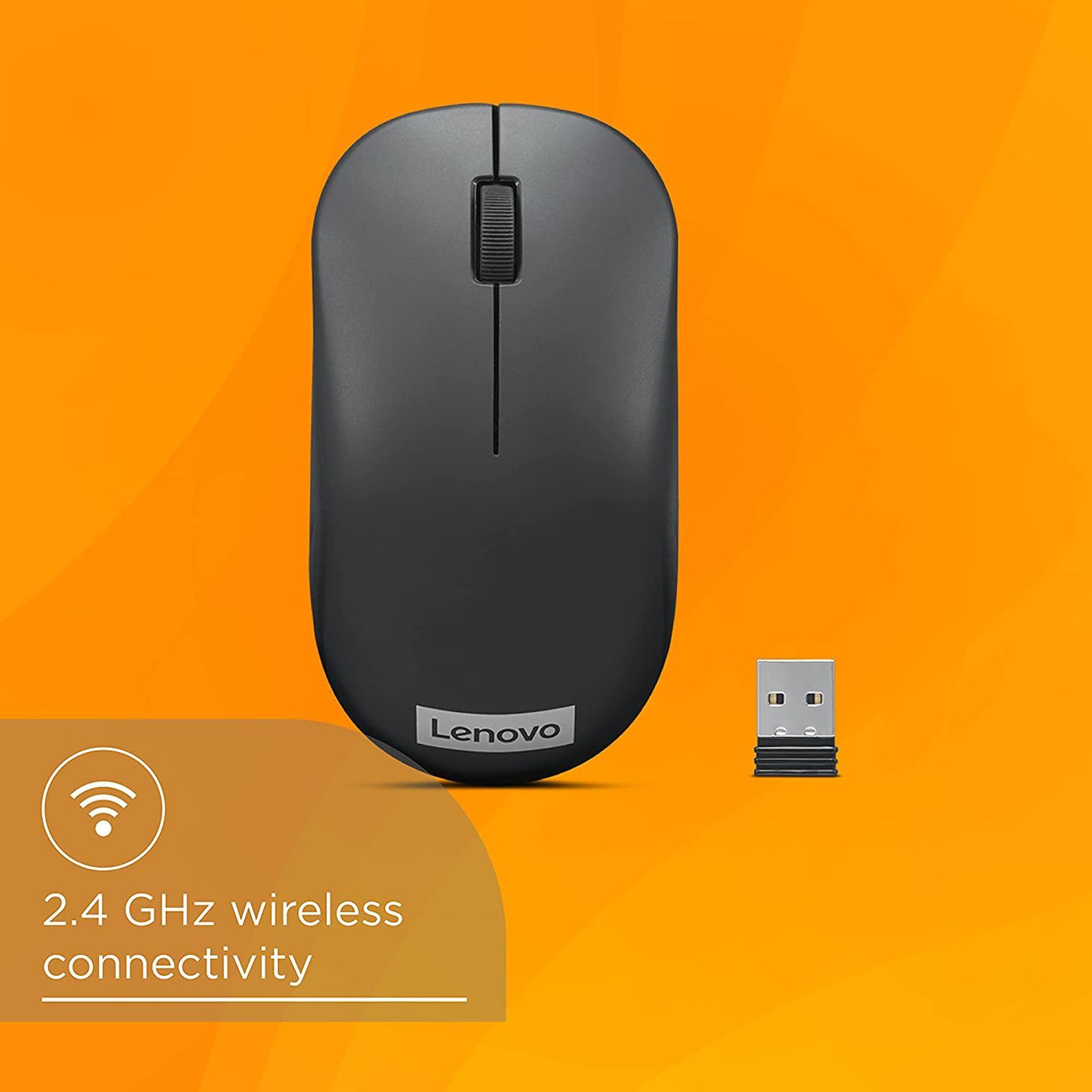Lenovo 130 2.4GHz Wireless Mouse (1000 DPI, Ergonomic Design, Black)_8