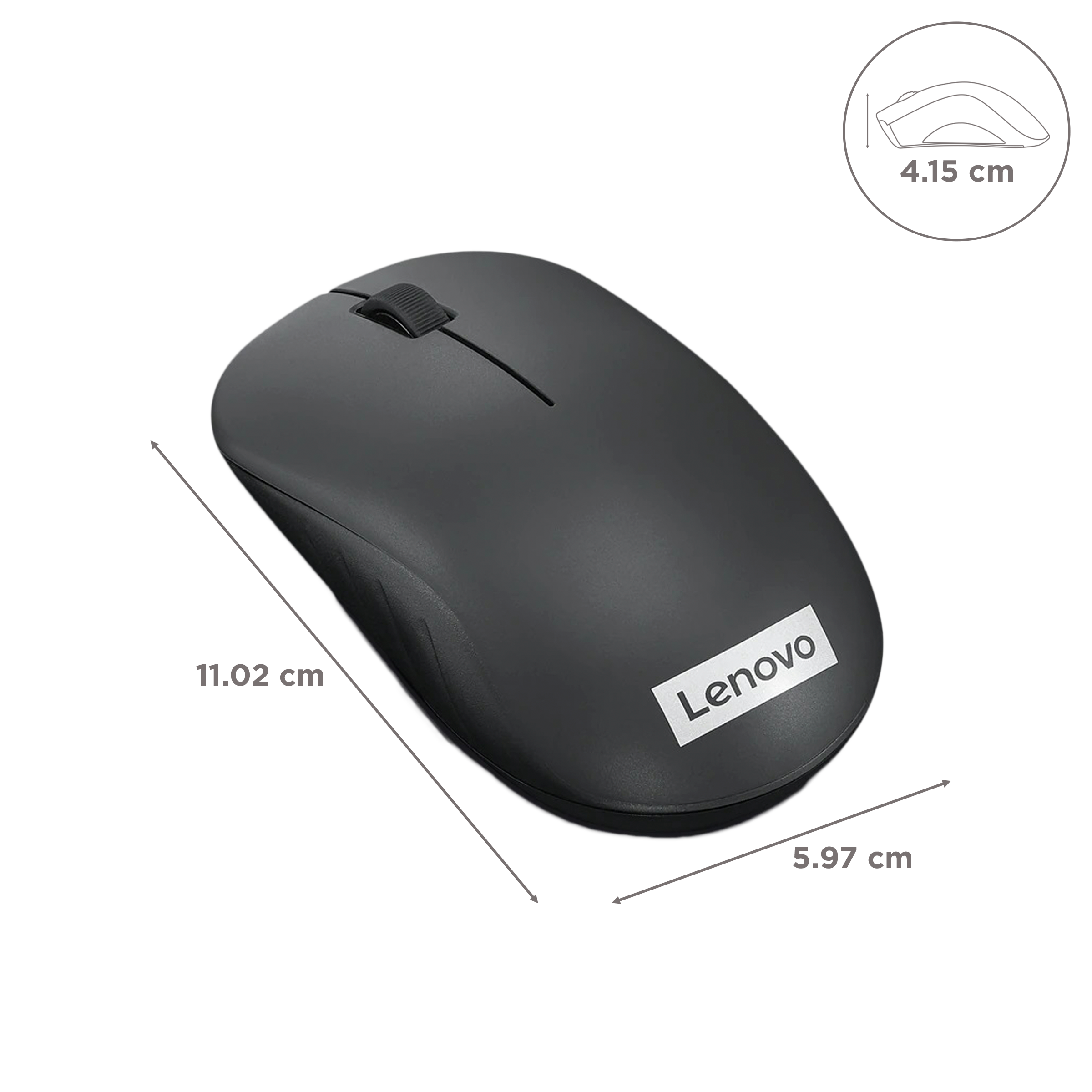 Lenovo 130 2.4GHz Wireless Mouse (1000 DPI, Ergonomic Design, Black)_3