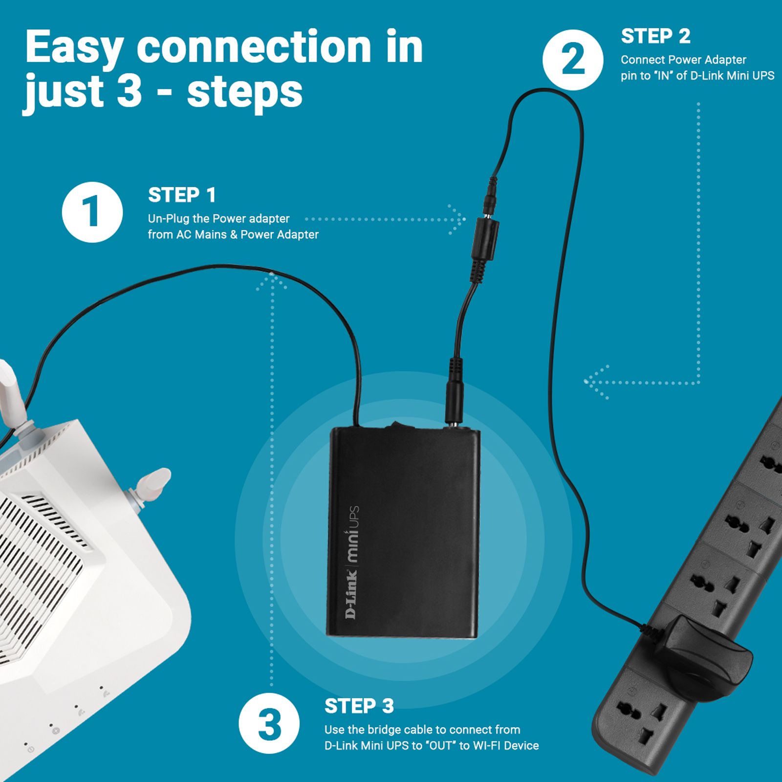 D-Link 12V Mini UPS (Portable, DPS-FU1211, Black)_6