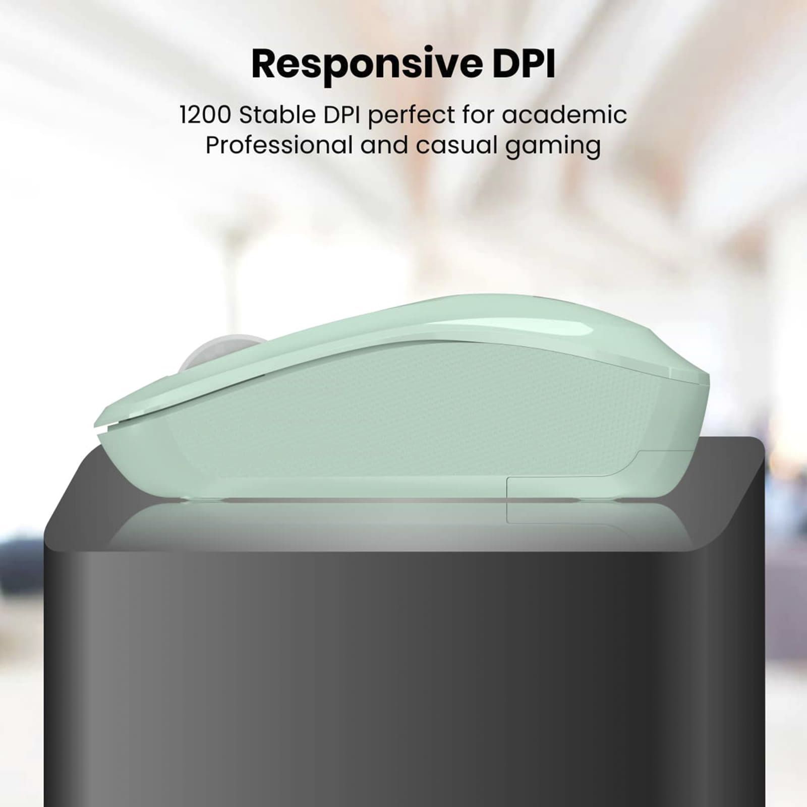 PORTRONICS Toad 25 Wireless Optical Performance Mouse (1200 DPI, Optimum Tracking, Green)_3