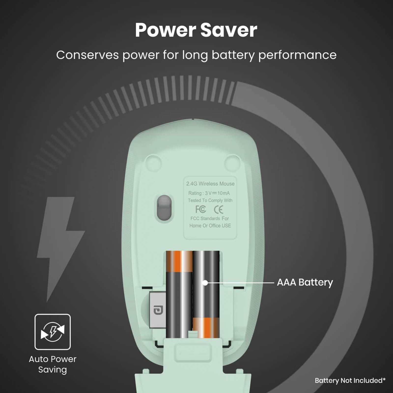 PORTRONICS Toad 25 Wireless Optical Performance Mouse (1200 DPI, Optimum Tracking, Green)_7