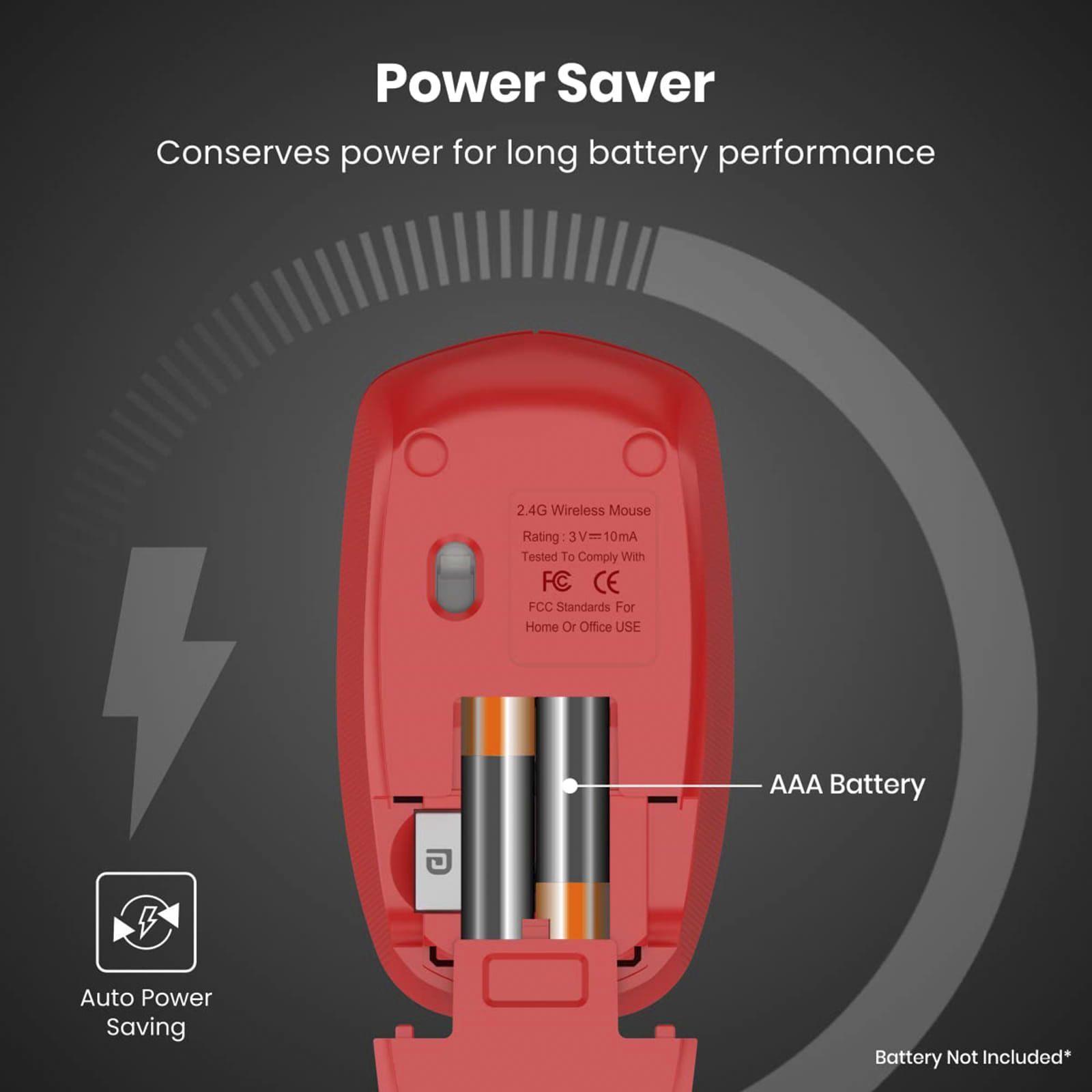 PORTRONICS Toad 25 Wireless Optical Performance Mouse (1200 DPI, Optimum Tracking, Red)_8