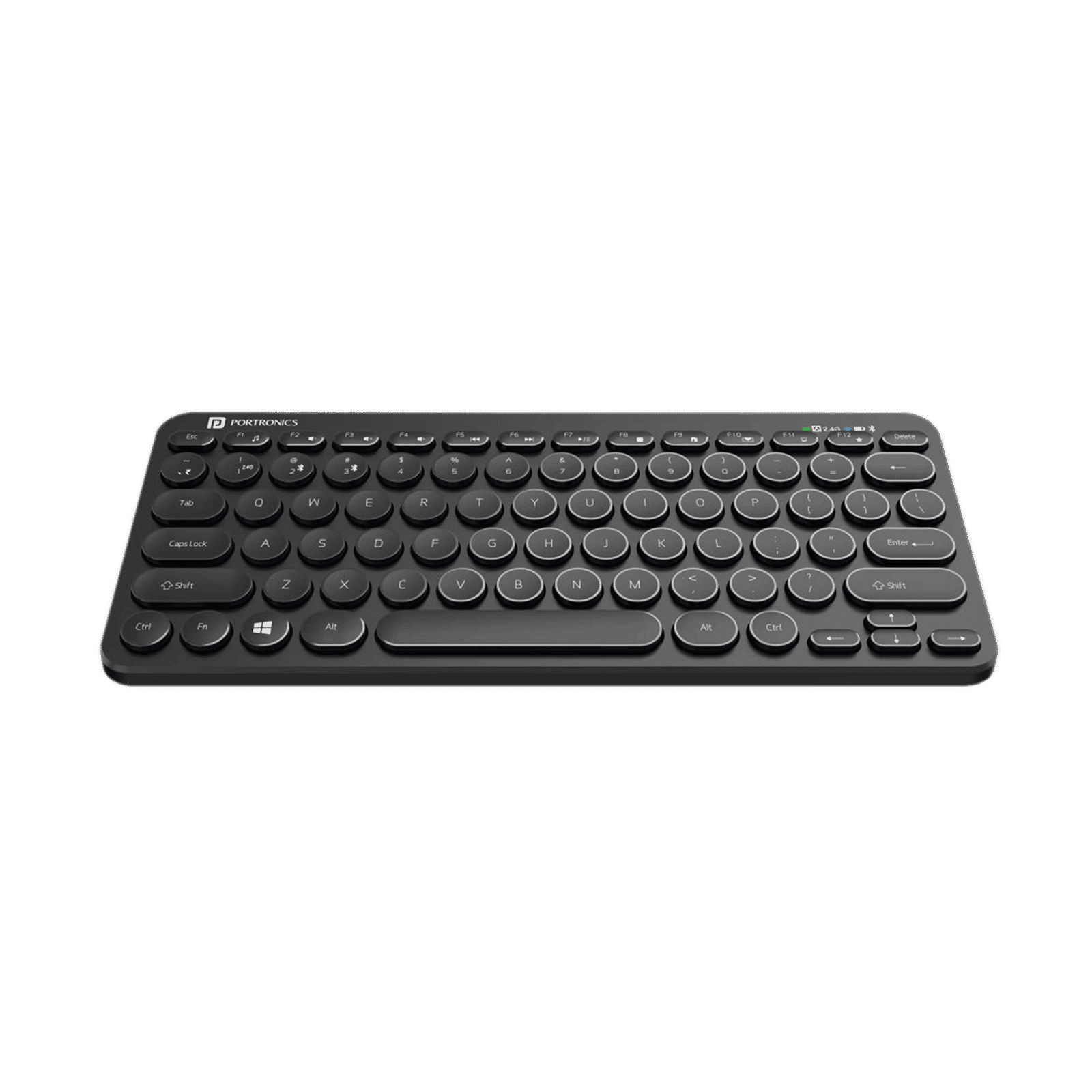 PORTRONICS Bubble Bluetooth 5.0 & 2.4GHz Wireless Keyboard with Multi Device Connectivity (2-Way Connection, Black) PORTRONICS Bubble Bluetooth 5.0 & 2.4GHz Wireless Keyboard with Multi Device Connectivity (2-Way Connection, Black)_1