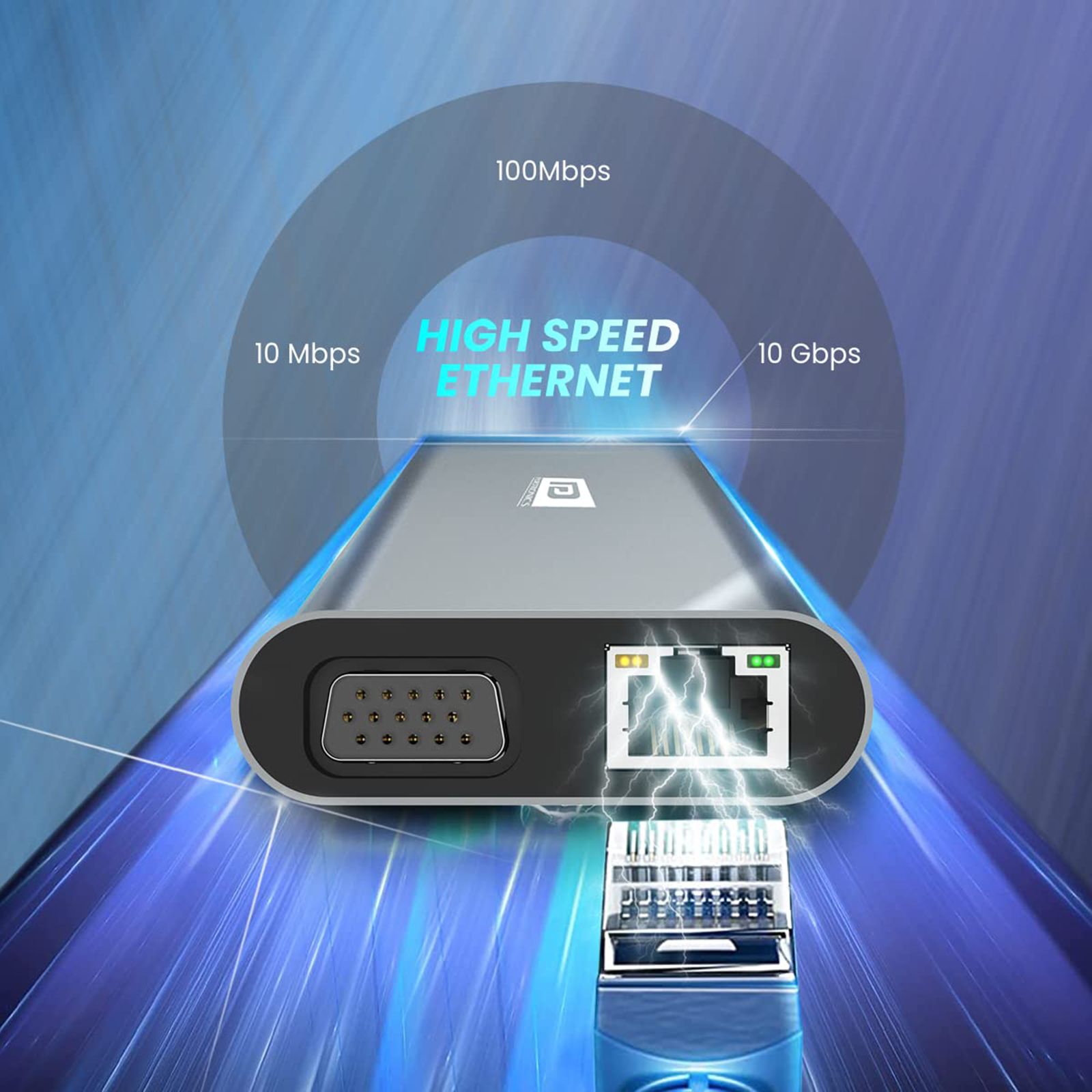 PORTRONICS Mport 11C 11-in-1 USB Type C to USB Type C, USB 3.0 Type A, LAN Port, 3.5mm Stereo, SD Card Slot, TF Card, VGA Port, HDMI Multi-Port Hub (Up to 10 Gbps Data Transfer, Grey)_4