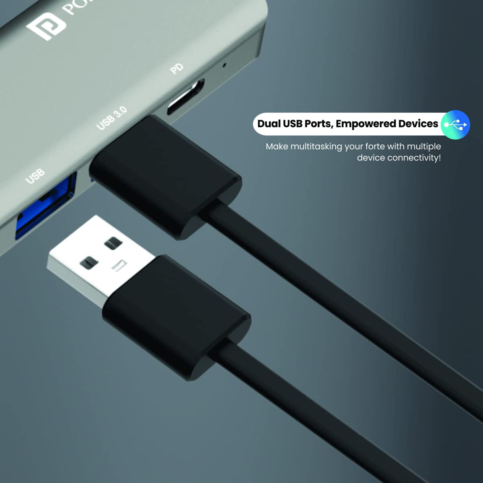 PORTRONICS Mport 52 7-in-1 USB Type C to USB 3.0 Type A, USB 3.0 Type C, HDMI, SD Card Slot, TF Card Multi-Port Hub (Up to 10 Gbps Data Transfer, Grey) PORTRONICS Mport 52 7-in-1 USB Type C to USB 3.0 Type A, USB 3.0 Type C, HDMI, SD Card Slot, TF Card Multi-Port Hub (Up to 10 Gbps Data Transfer, Grey)_6