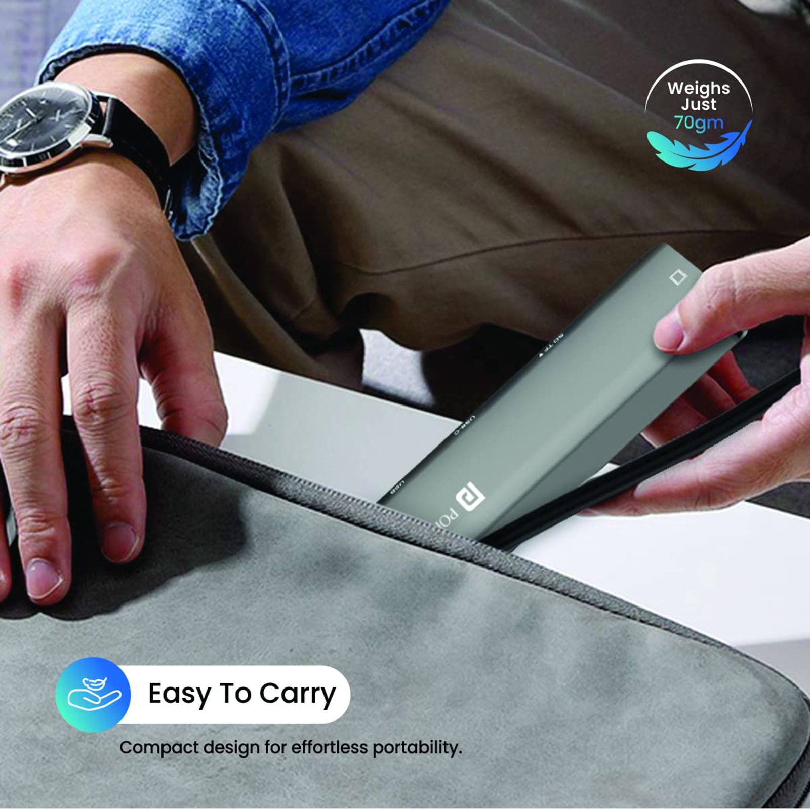 PORTRONICS Mport 52 7-in-1 USB Type C to USB 3.0 Type A, USB 3.0 Type C, HDMI, SD Card Slot, TF Card Multi-Port Hub (Up to 10 Gbps Data Transfer, Grey) PORTRONICS Mport 52 7-in-1 USB Type C to USB 3.0 Type A, USB 3.0 Type C, HDMI, SD Card Slot, TF Card Multi-Port Hub (Up to 10 Gbps Data Transfer, Grey)_3