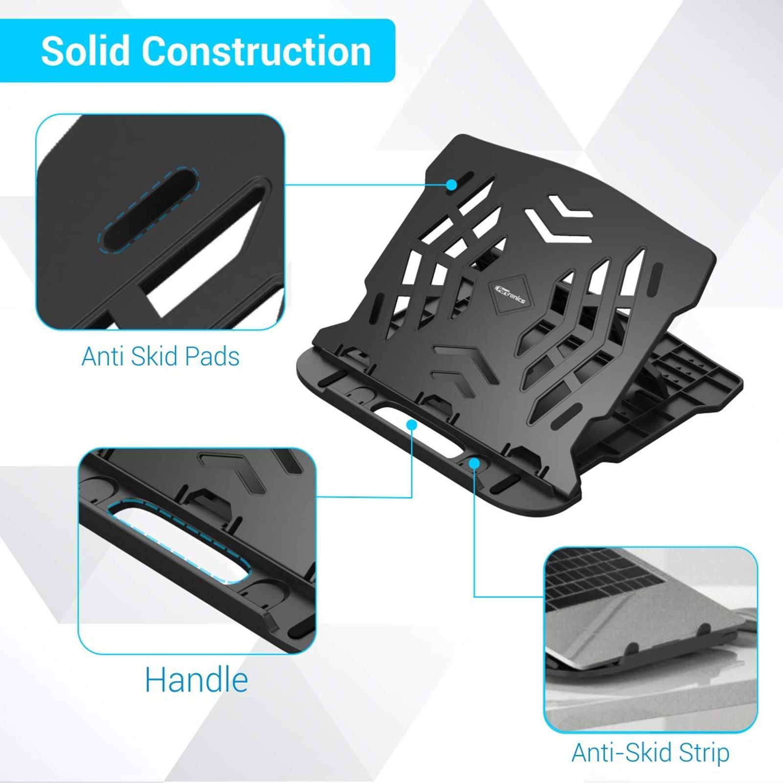 PORTRONICS My Buddy Hexa 22 Stand For 15 Inch Laptops (360-Degree View, POR 1157, Black)_5