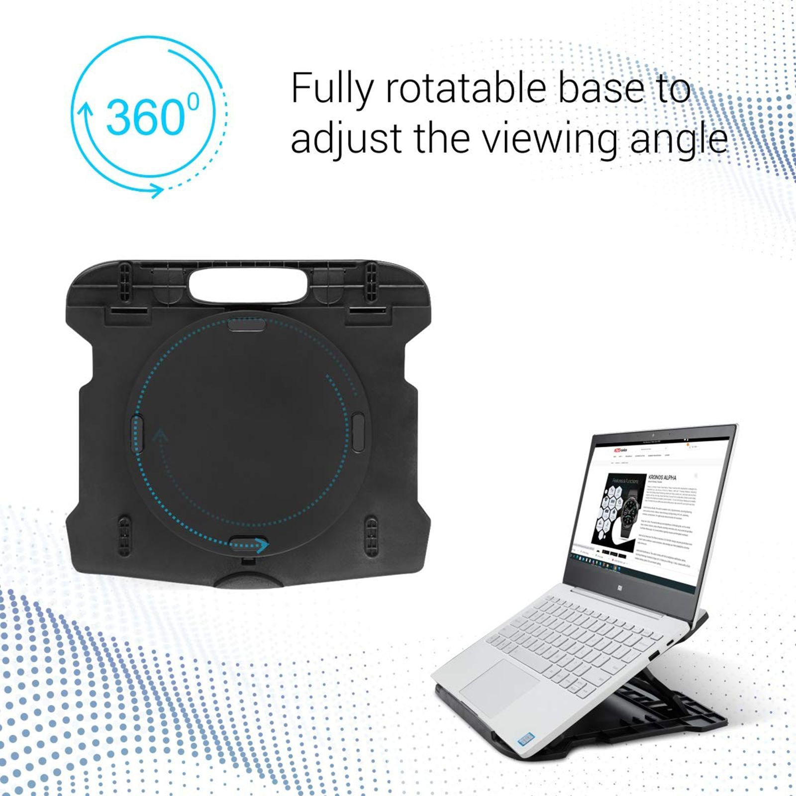 PORTRONICS My Buddy Hexa 22 Stand For 15 Inch Laptops (360-Degree View, POR 1157, Black)_4