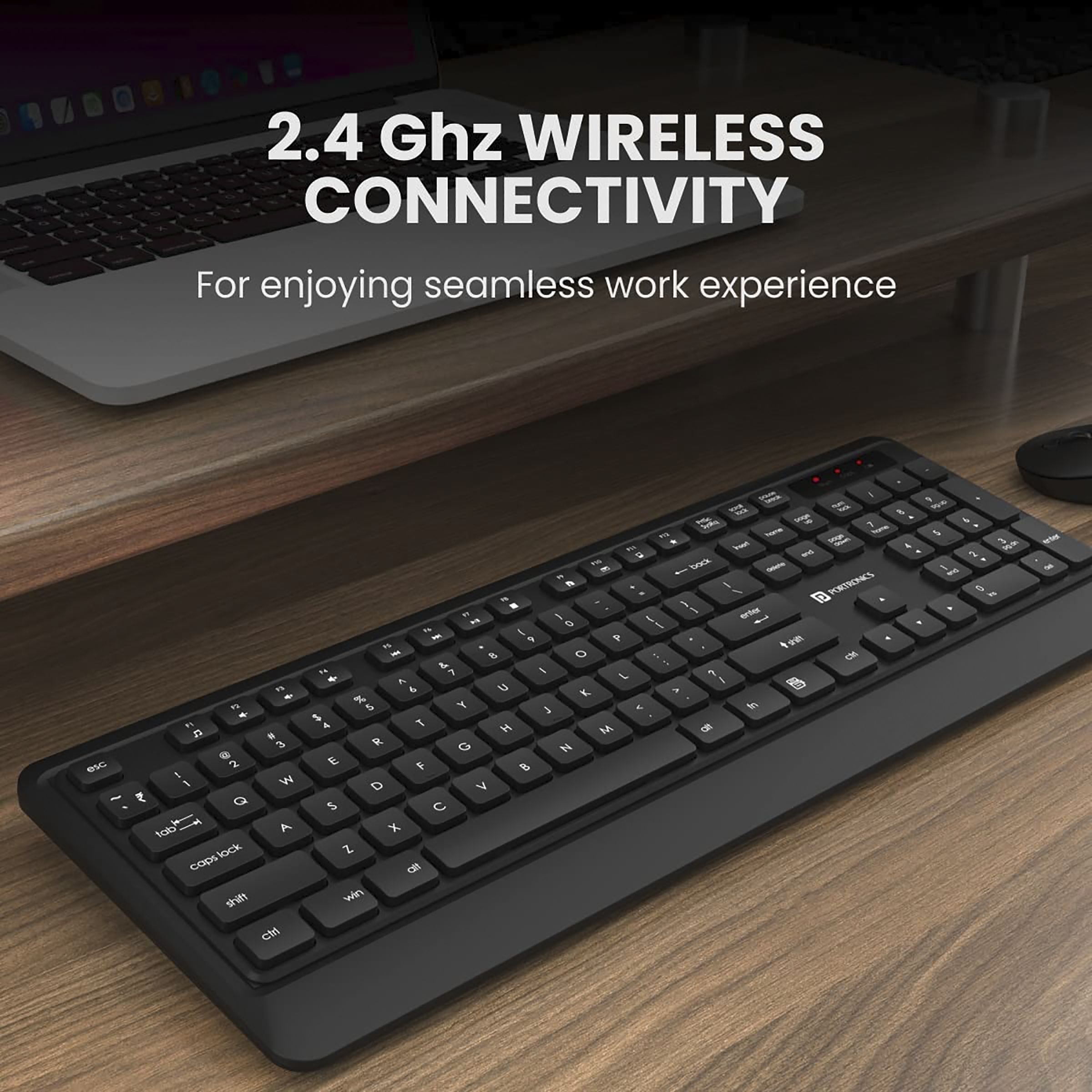 PORTRONICS Key 5 Wireless Keyboard & Mouse Combo (Silent Key Function, Z Black)_3