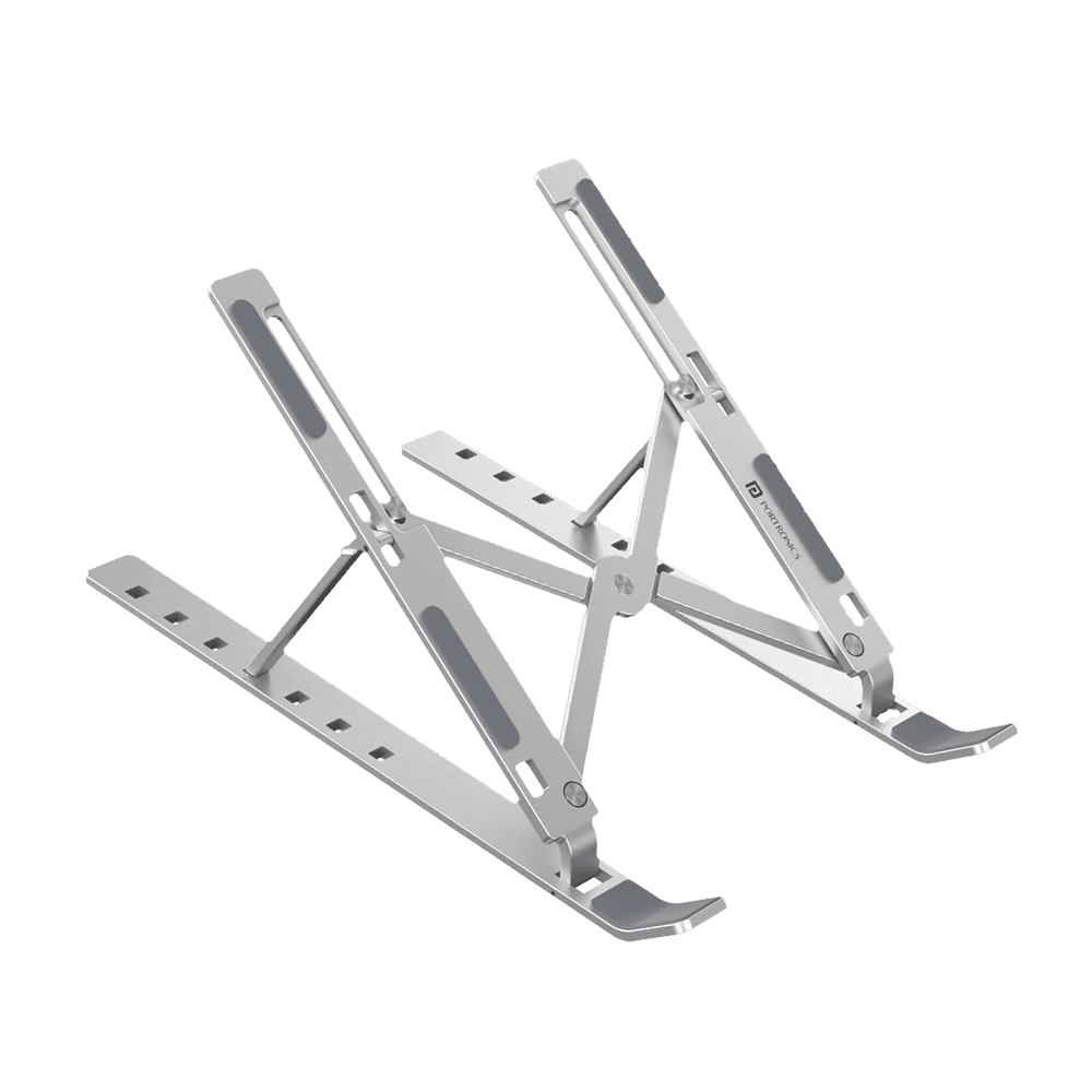 PORTRONICS My Buddy K Stand For Laptop (7 Adjustable Levels, POR 1659, Silver) PORTRONICS My Buddy K Stand For Laptop (7 Adjustable Levels, POR 1659, Silver)_1