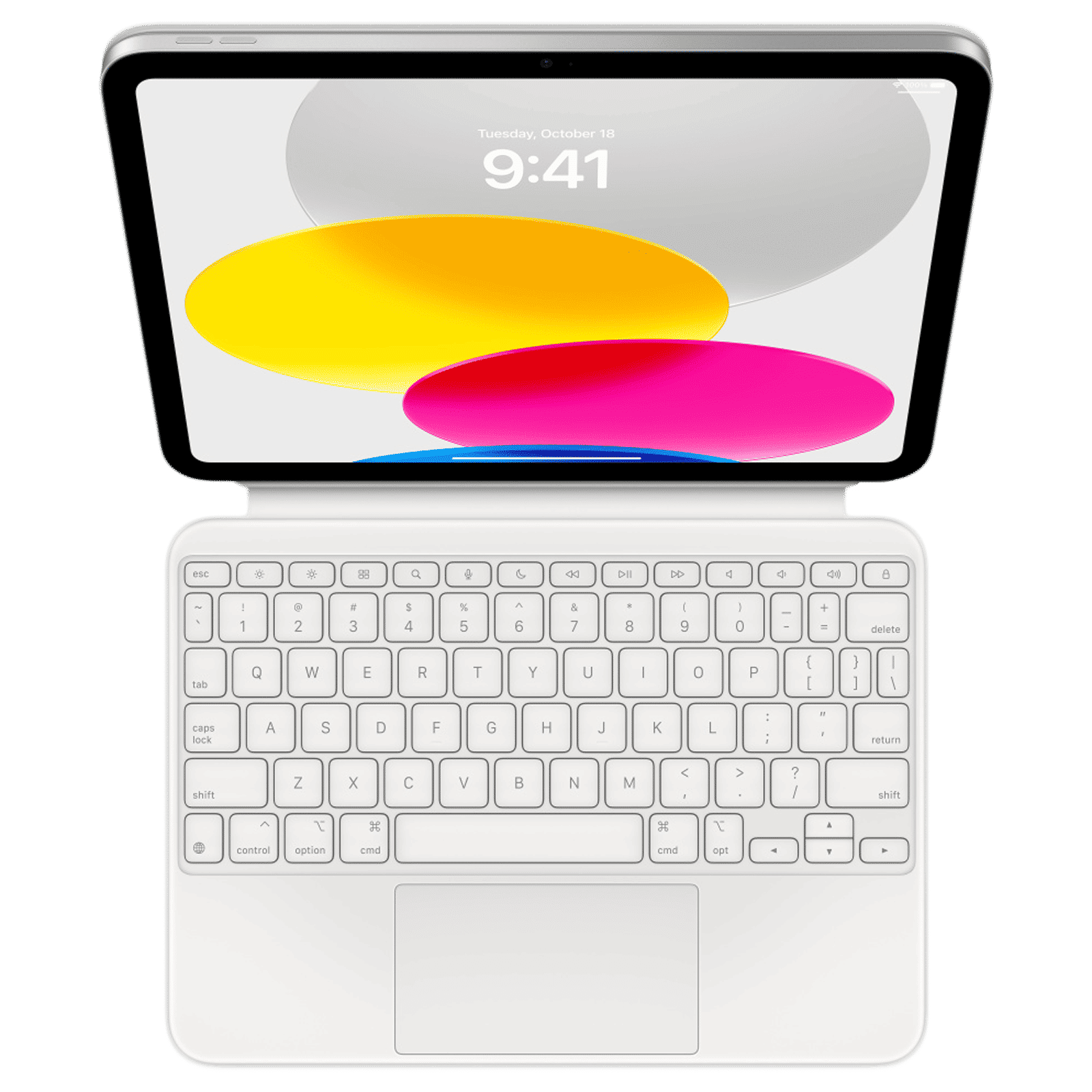 Apple Magic Bluetooth Folio Keyboard for iPad (10th Gen) 10.9 Inch with Touchpad (Multi Touch Gestures, White)_1