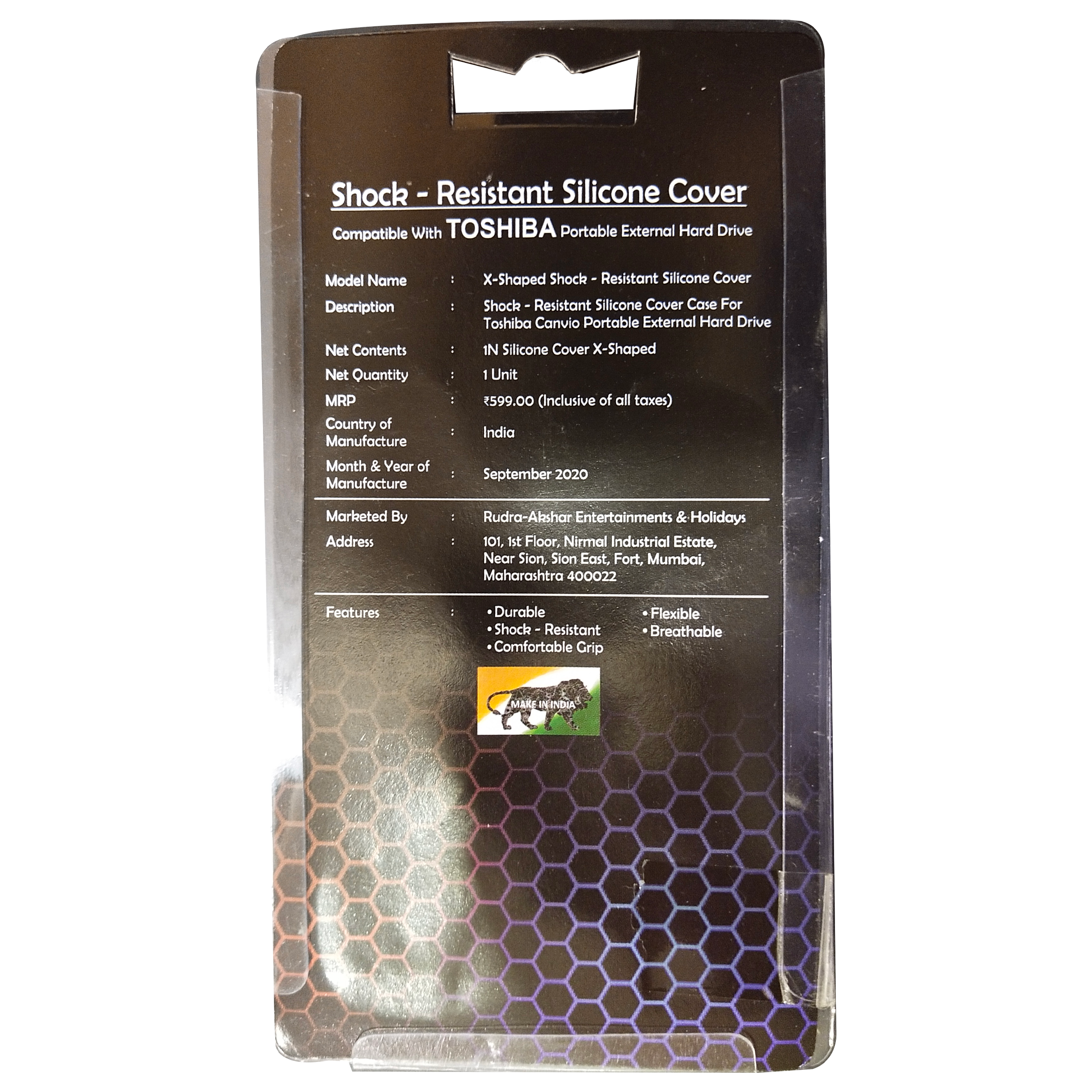 TOSHIBA TOS X Silicone Back Case For Canvio External Hard Drive (Shock Resistant, Beige)_2