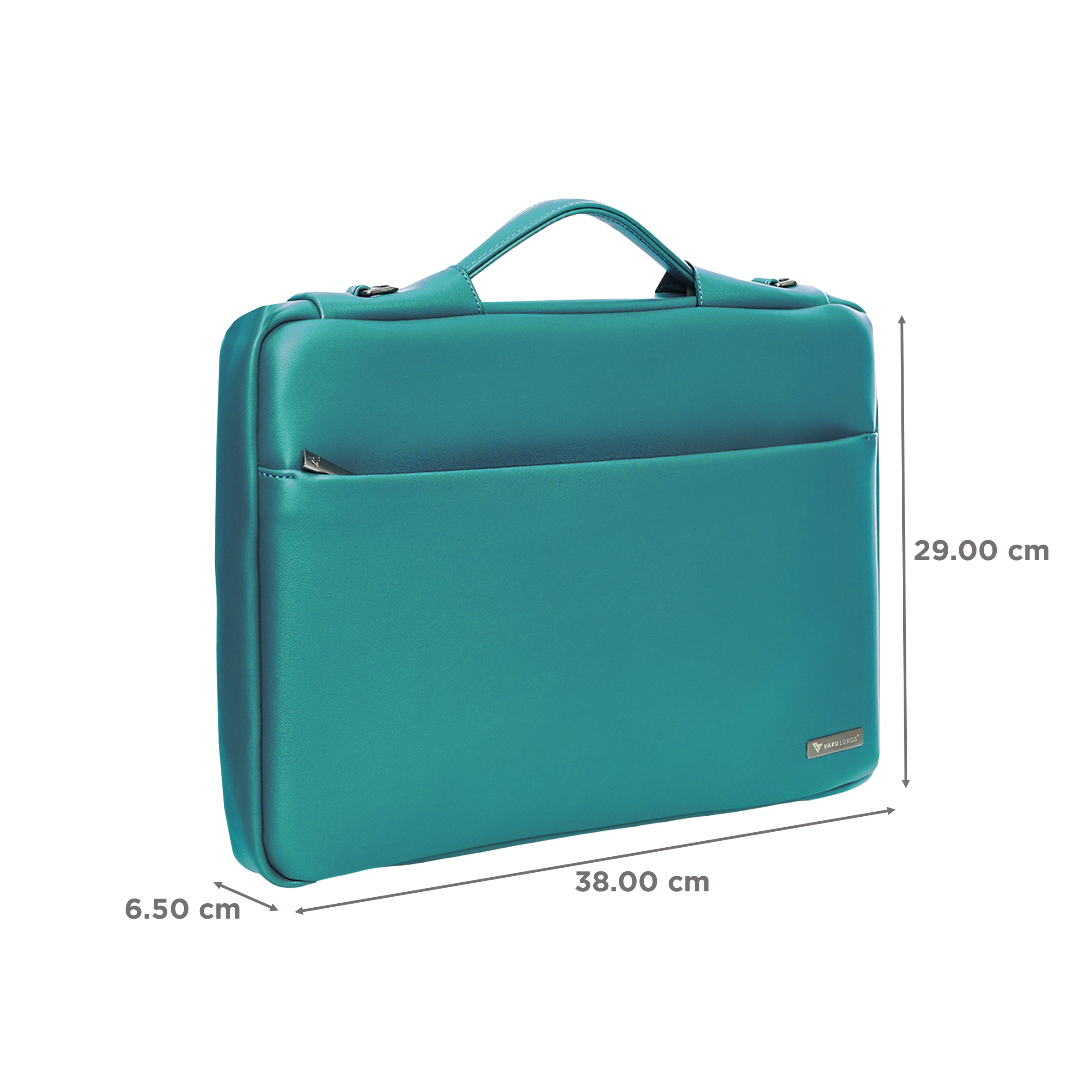 Dr. Vaku DA VALENCIA Vegan Leather Laptop Sleeve for 15.6 Inch Laptop (Water Resistant, Sea Green)_2