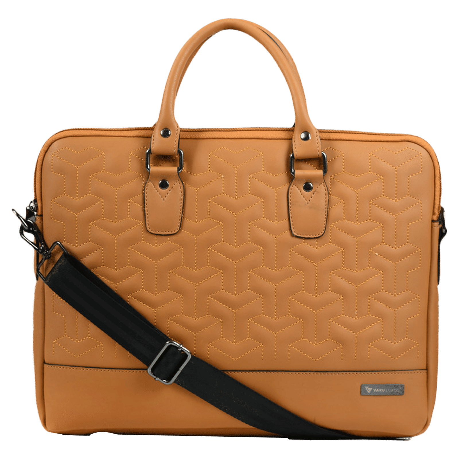 Dr. Vaku Ramona Vegan Leather Laptop Sling Bag for 15 Inch Laptop (Water Resistant, Mustard)_1