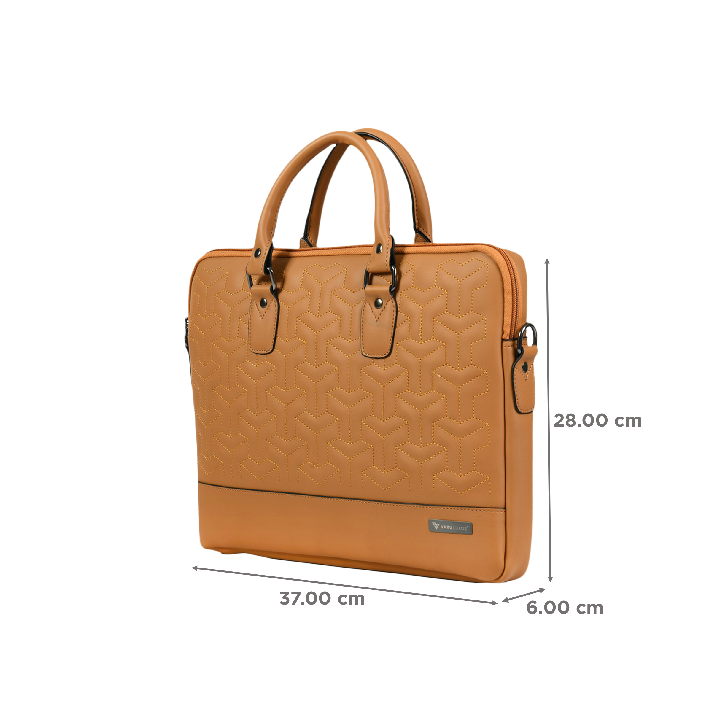 Dr. Vaku Ramona Vegan Leather Laptop Sling Bag for 15 Inch Laptop (Water Resistant, Mustard)_2