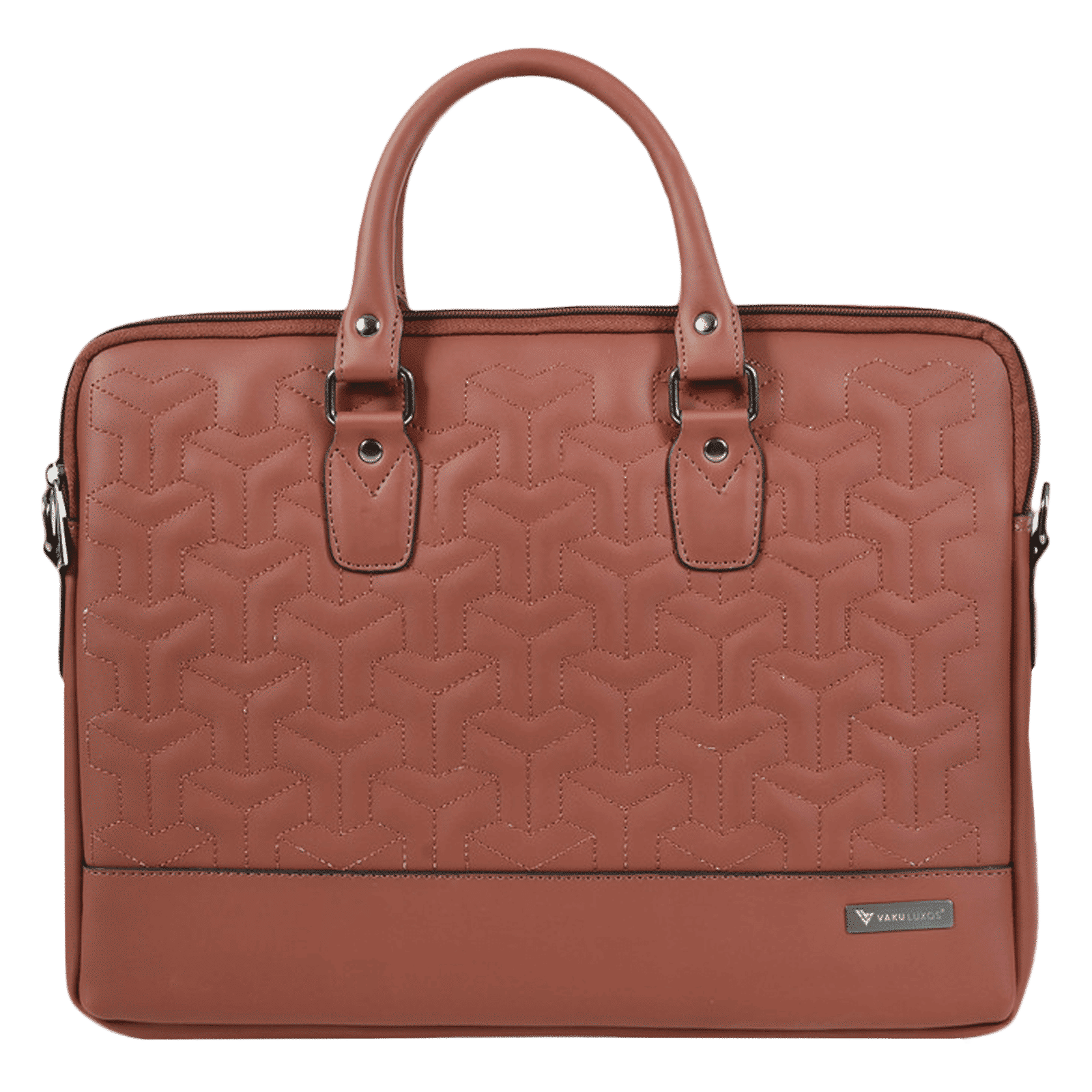 Dr. Vaku Ramona Vegan Leather Laptop Sling Bag for 15 Inch Laptop (Water Resistant, Tan Brown)_1