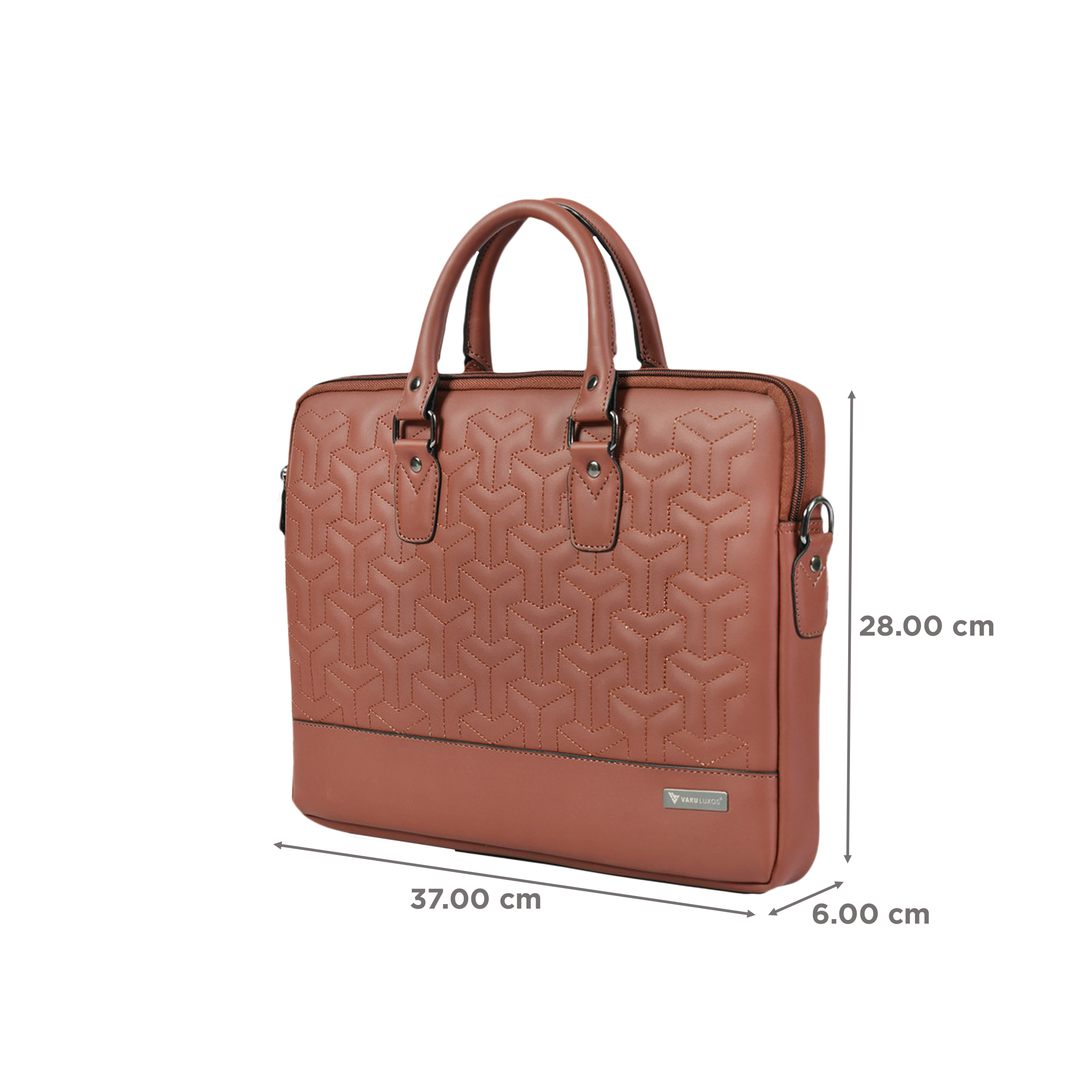 Dr. Vaku Ramona Vegan Leather Laptop Sling Bag for 15 Inch Laptop (Water Resistant, Tan Brown)_2